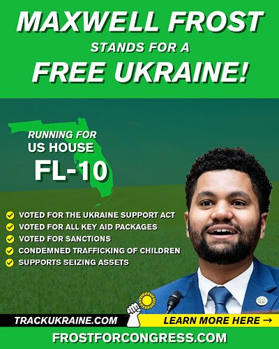 Florida district 10 congressman @maxwellfrostfl has voted for every support package for Ukraine that has passed his desk.
✅Vo...
