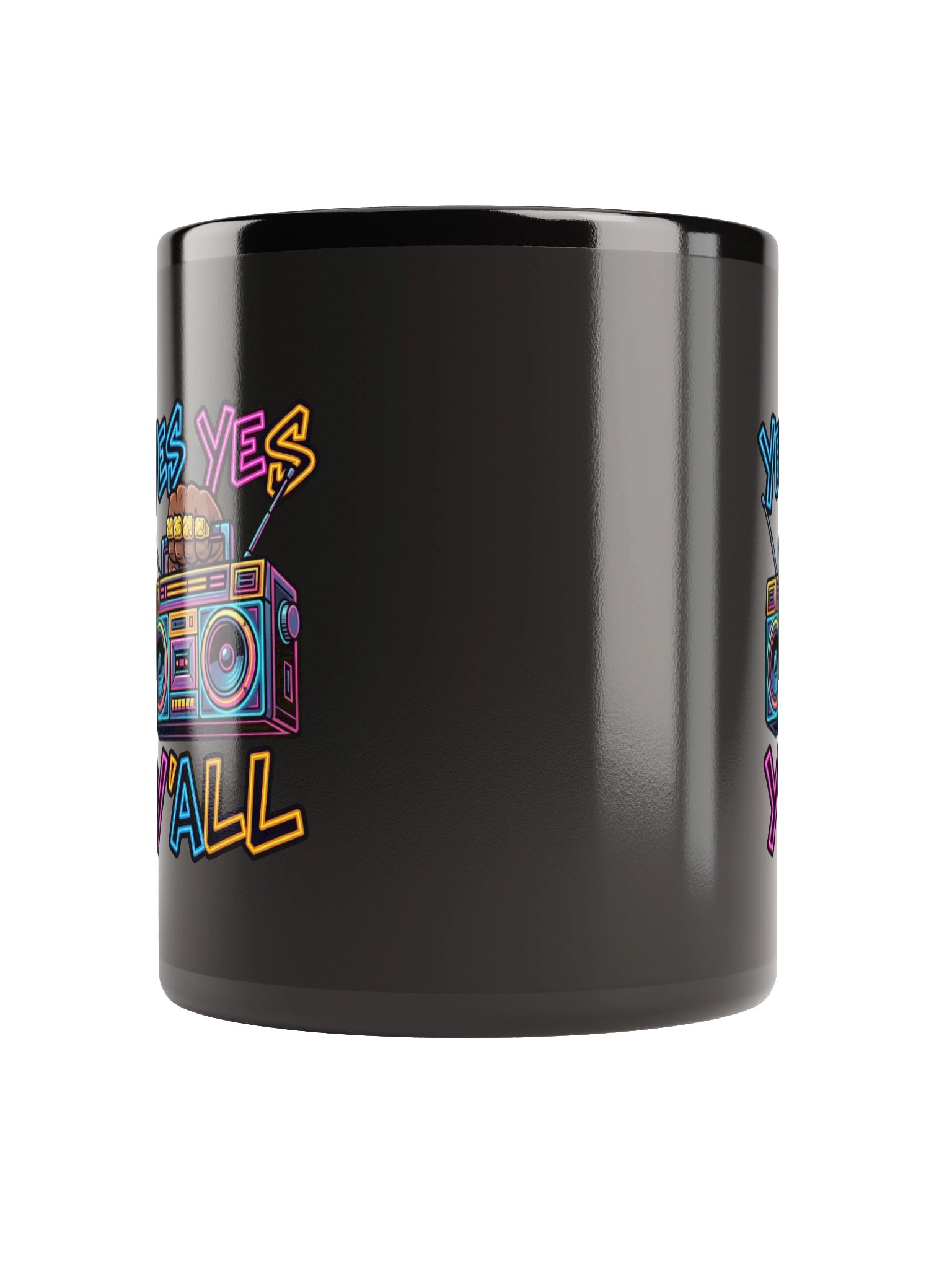 Yes Yes Y’all Hip Hop Mug – Black Boombox Coffee Cup for Rap Lovers product image (10)