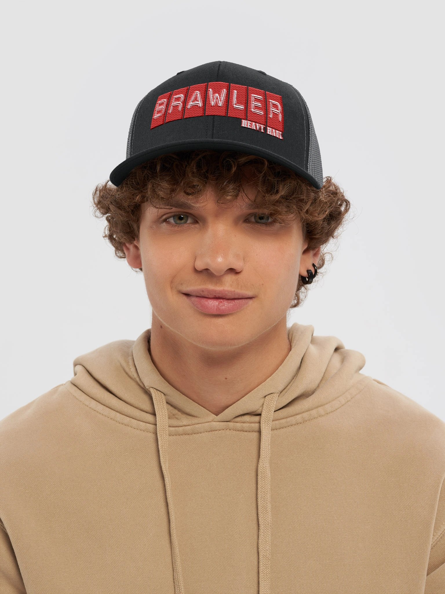BRAWLER DYMO TEXT TRUCKER HAT product image (31)