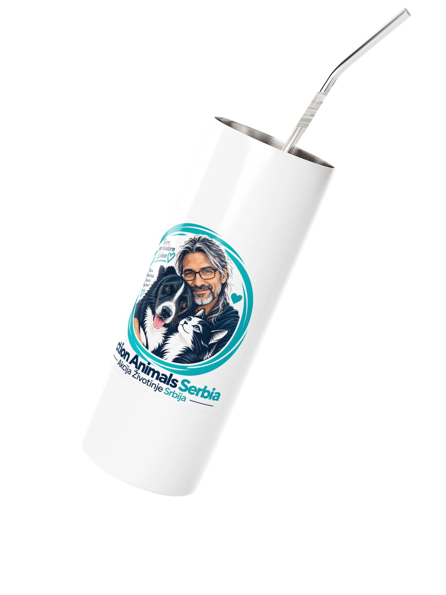 AAS · Tiere verändern Leben – Thermobecher mit Trinkhalm product image (2)