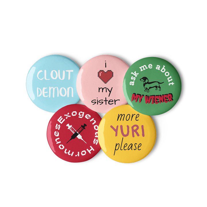 millennial cringe button set product image (1)