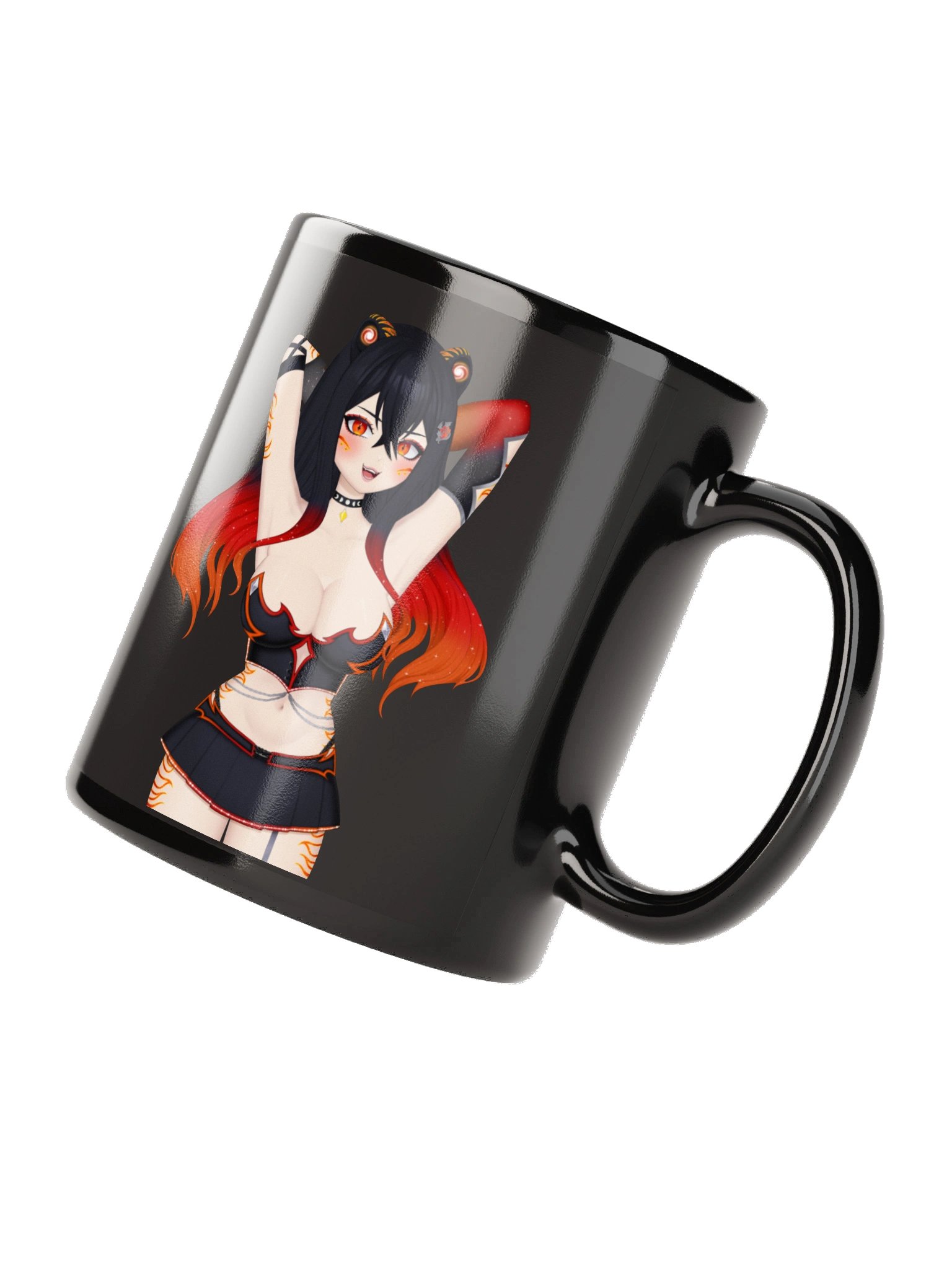 Arms Up - Cold and Hot | Black Glossy Mug product image (4)