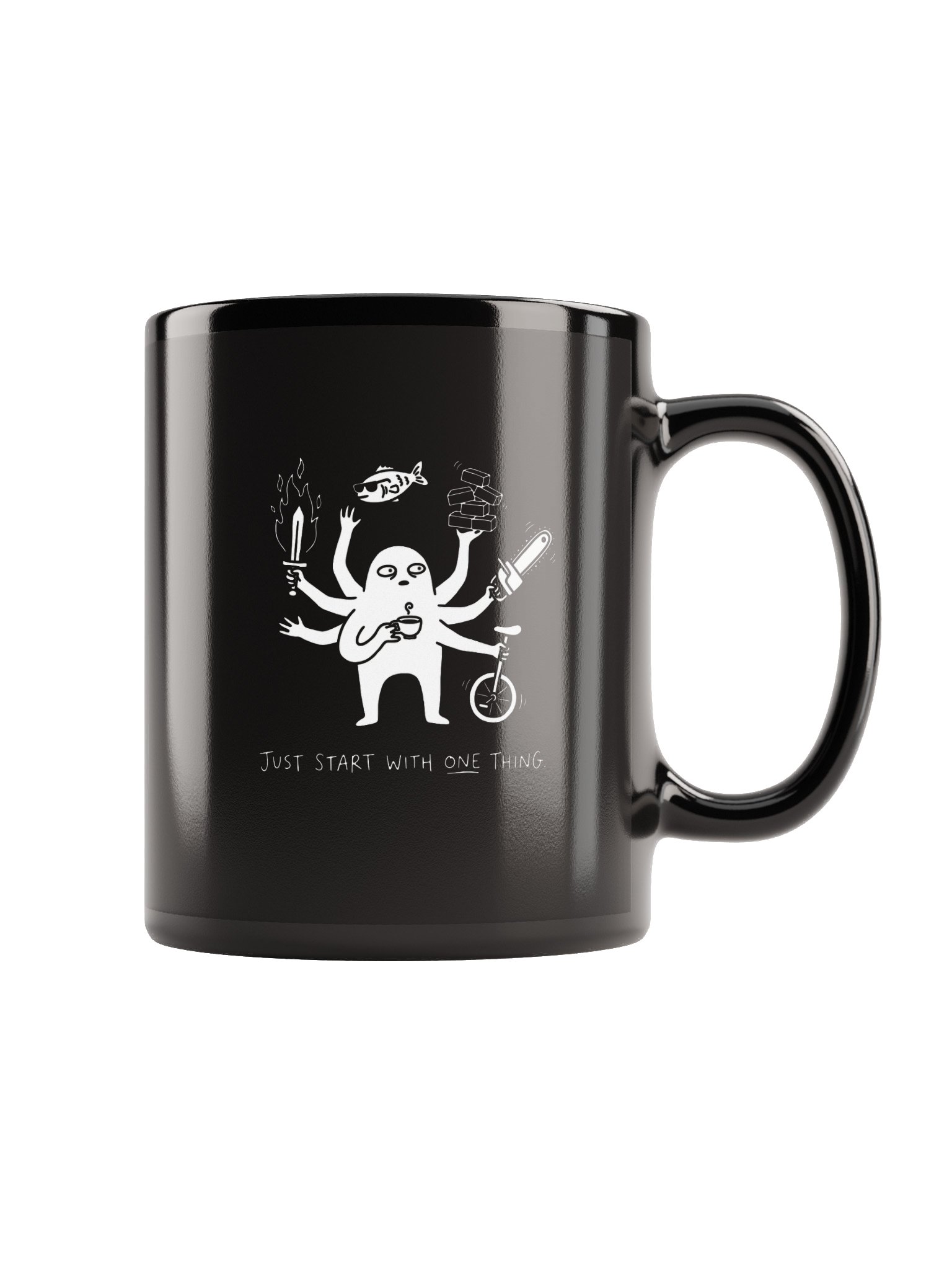 Stop Feeling Overwhelmed Mug, Just Start One Thing Tea Cup, Anxiety Relief Morning Routine Mug, Gift for Anxious Friend product image (5)