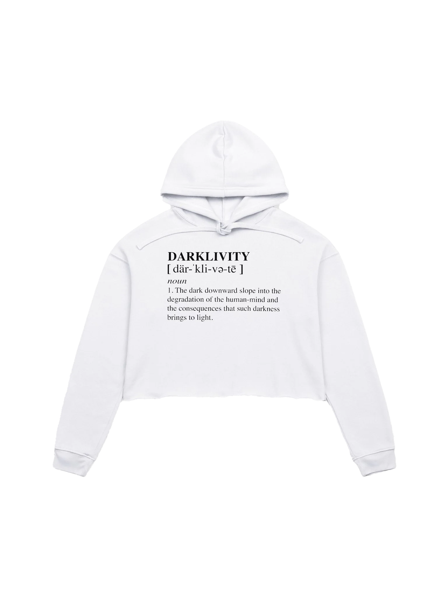 DARKLIVITY Definition Crop Hoodie | White product image (1)
