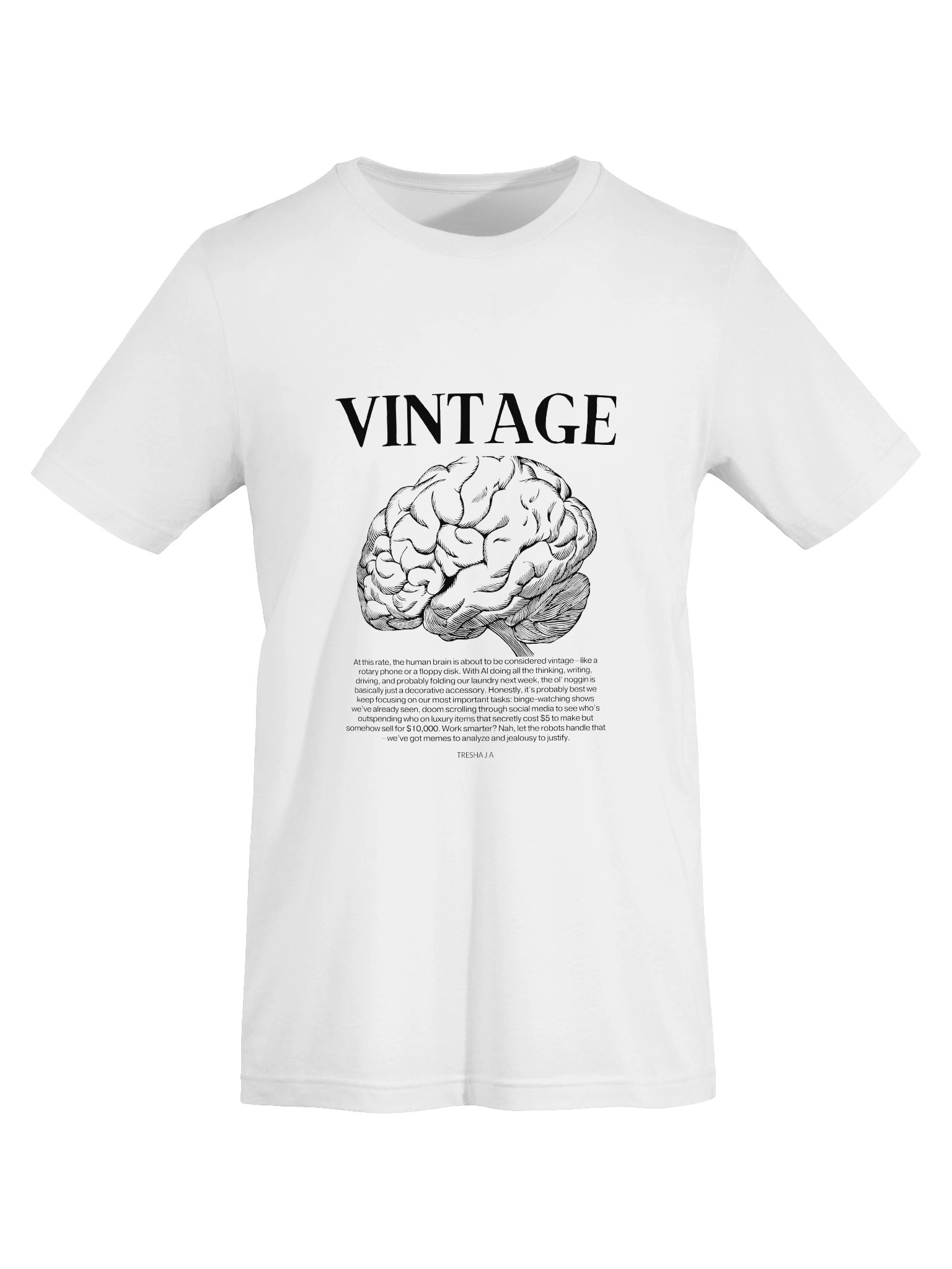 Vintage Brain White Tee product image (7)