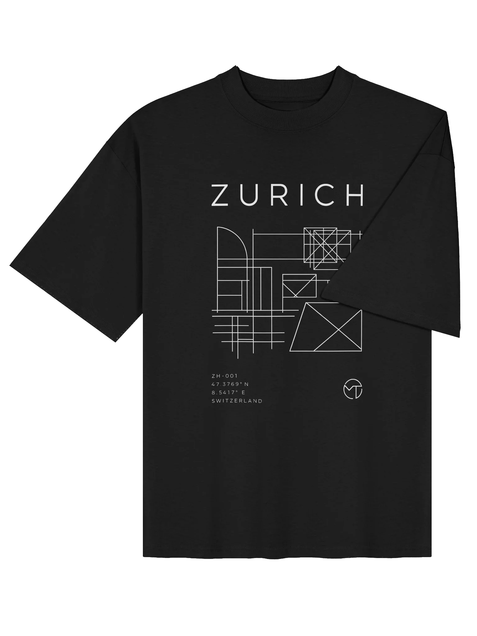 Zurich Blueprint Oversized T-Shirt product image (5)