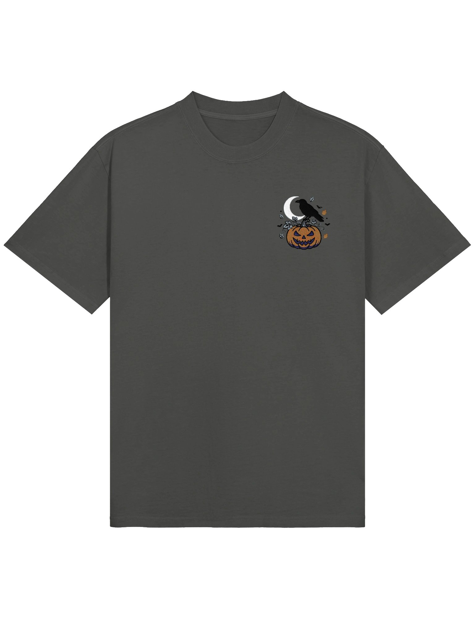 MINAY Originals | Embroidered Moonlit Crow & Pumpkin Oversized Tee product image (1)