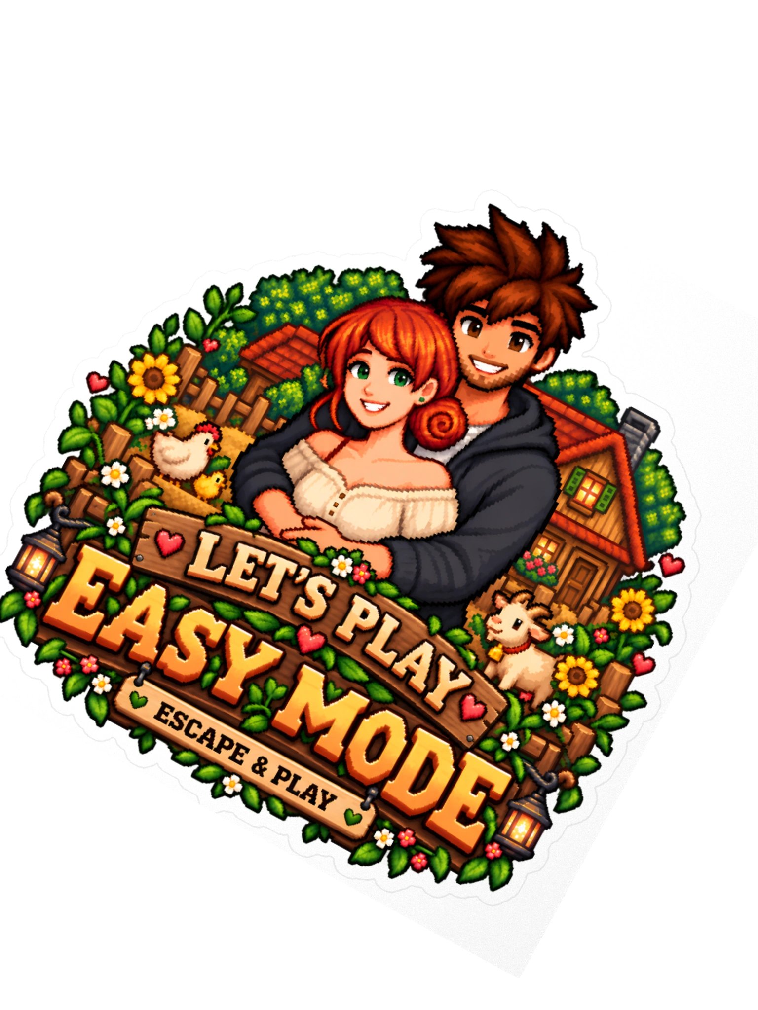 Cozy Farm Adventure Kiss-Cut Sticker – 4" × 4" product image (2)