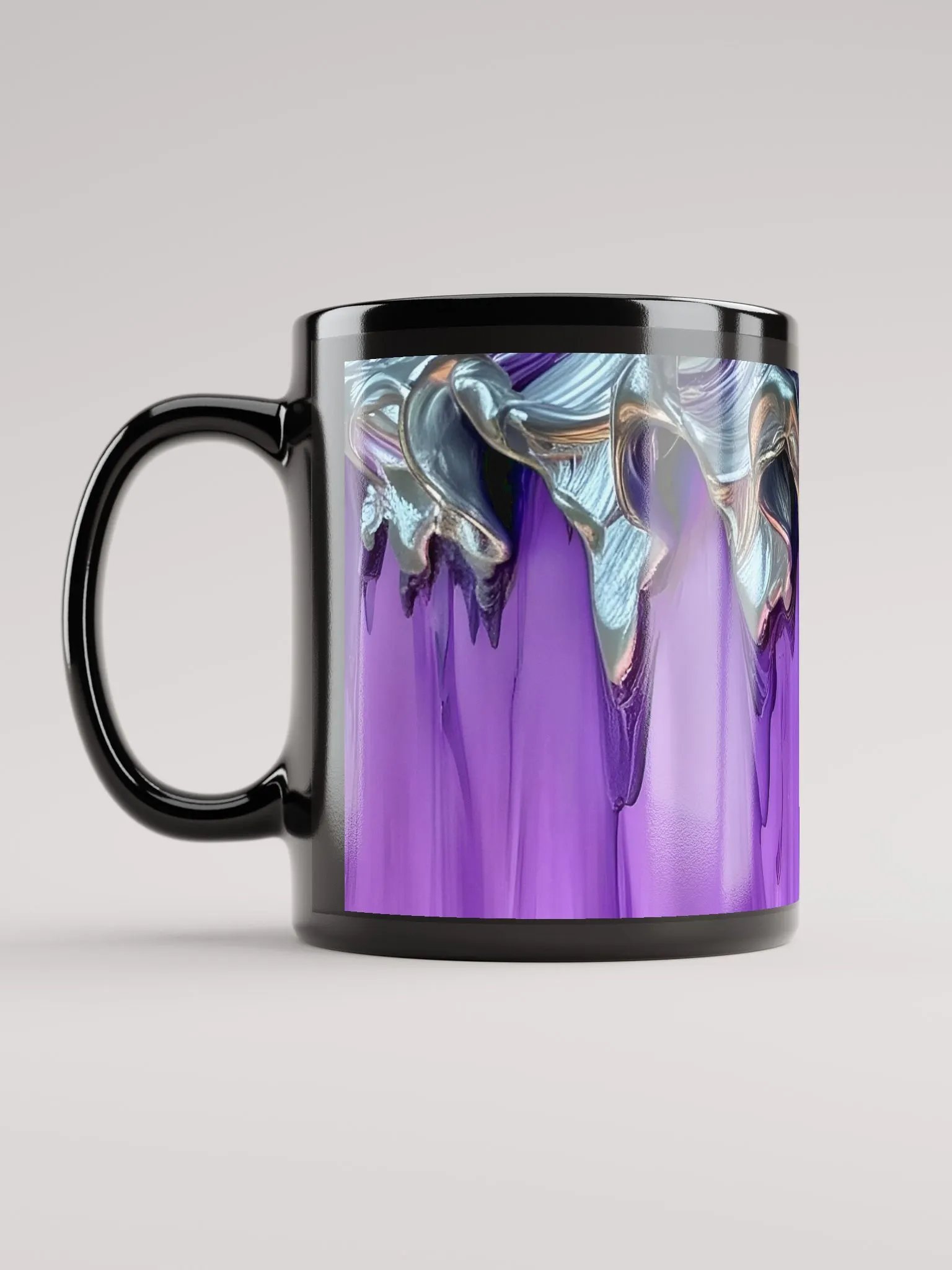 Purple & Melted Metallic Painted Black Glossy Mug product image (5)