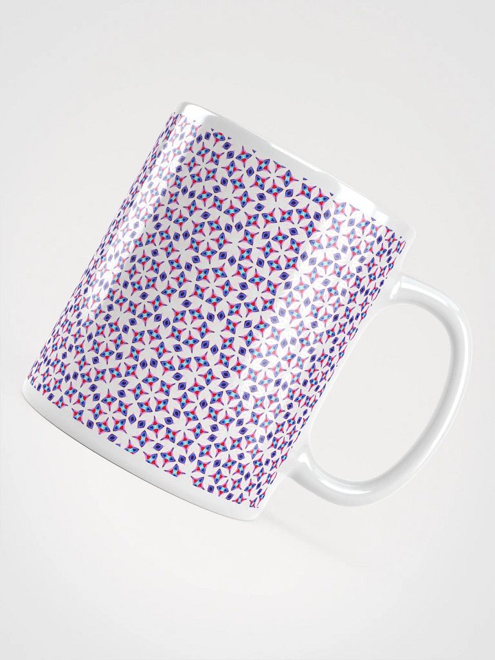 White Blue & Red Seamless Diamond Pattern Ceramic Mug product image (1)