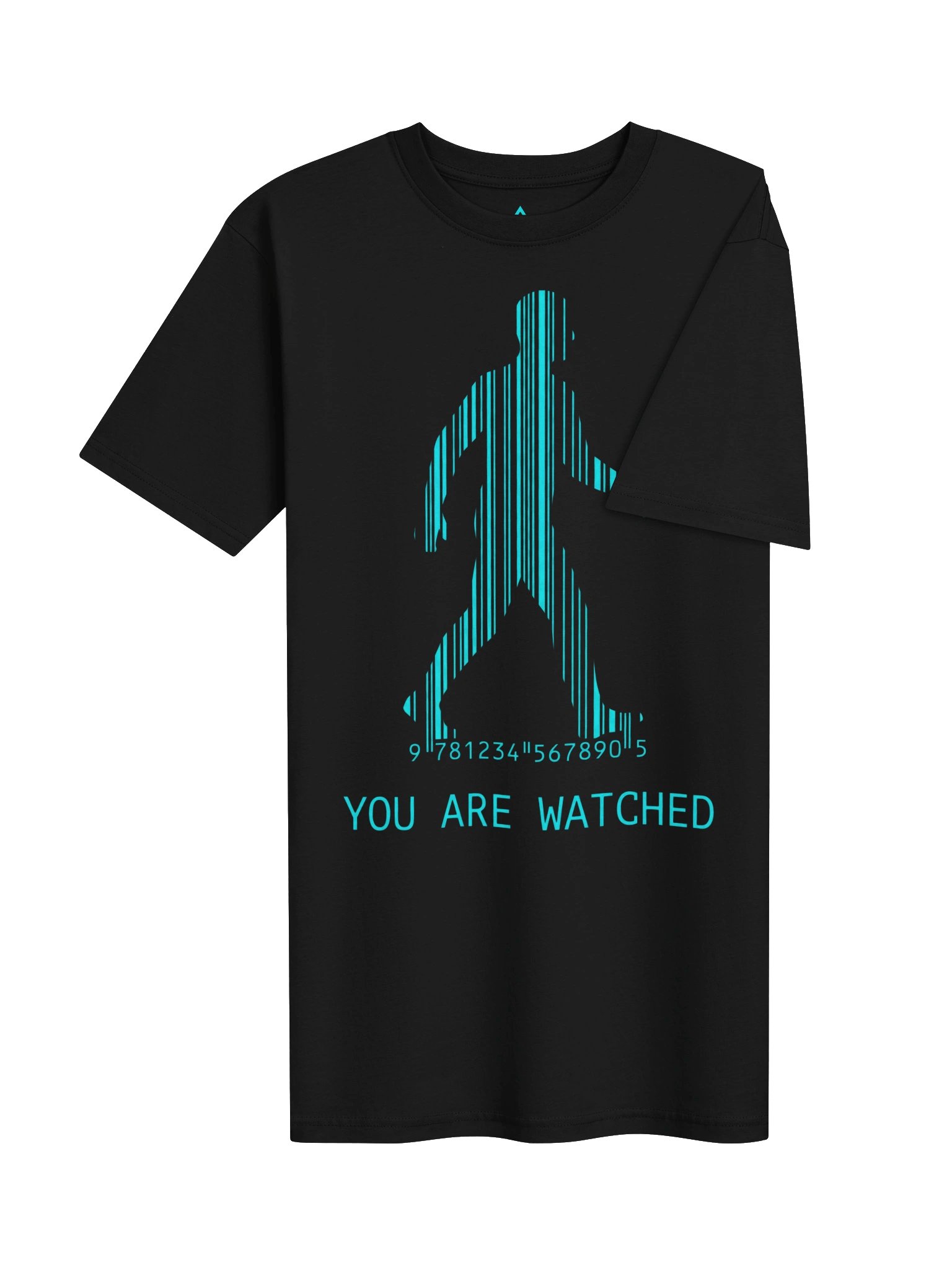You Are Watched Glitch Tee | Cyberpunk Surveillance Tee | Heavyweight Black product image (4)