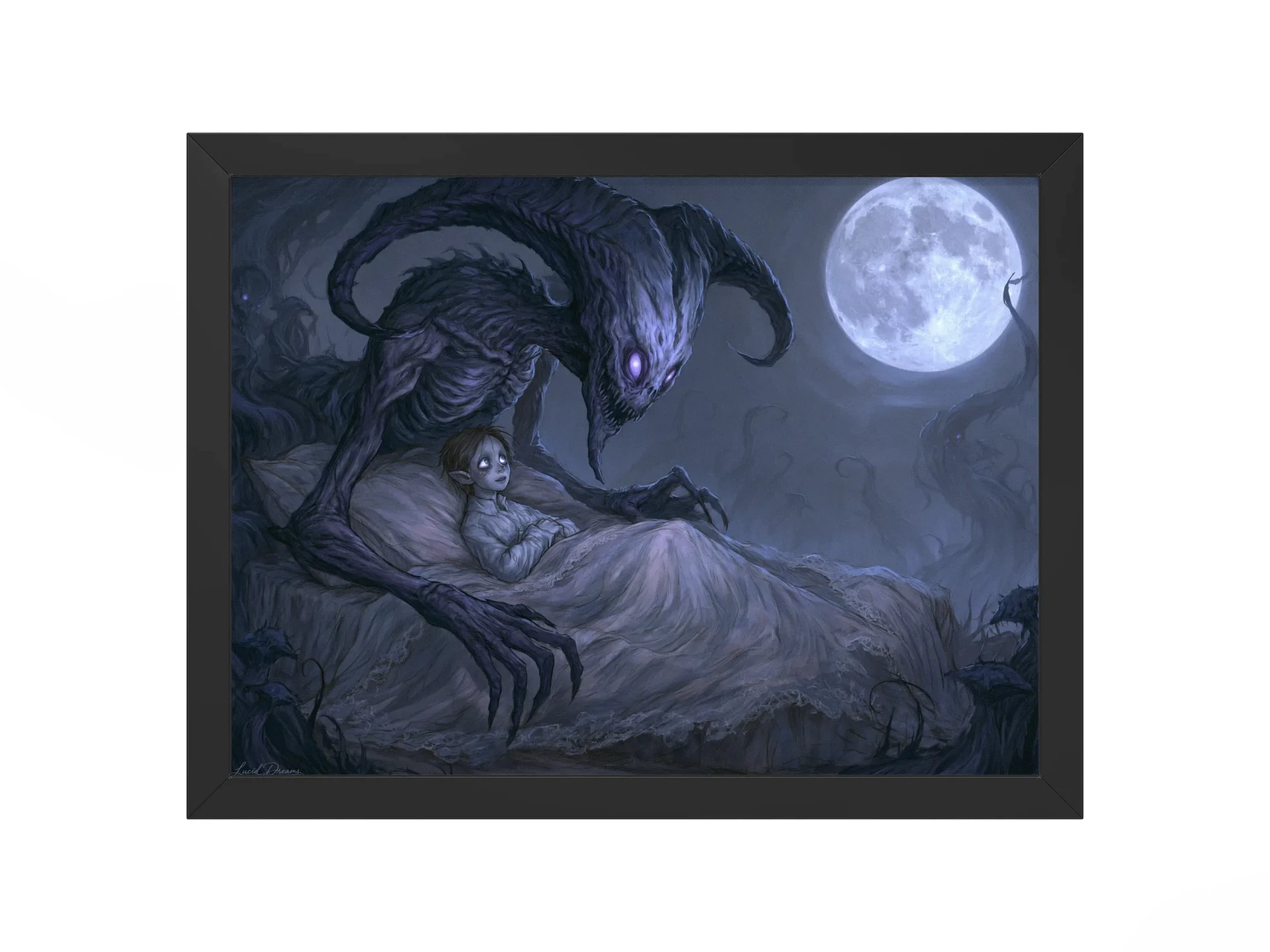 Bedside Monster Framed Art Print — The Bedside Nightmare product image (1)
