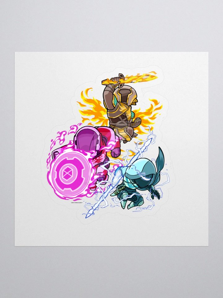 Flaming Ice D Logo Kiss Cut Stickers product image (1)