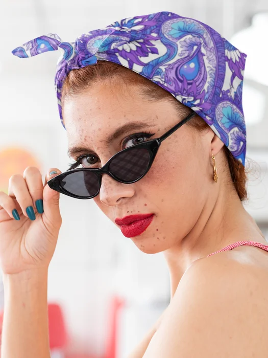 Indigo Paisley Flower - Bandana product image (2)
