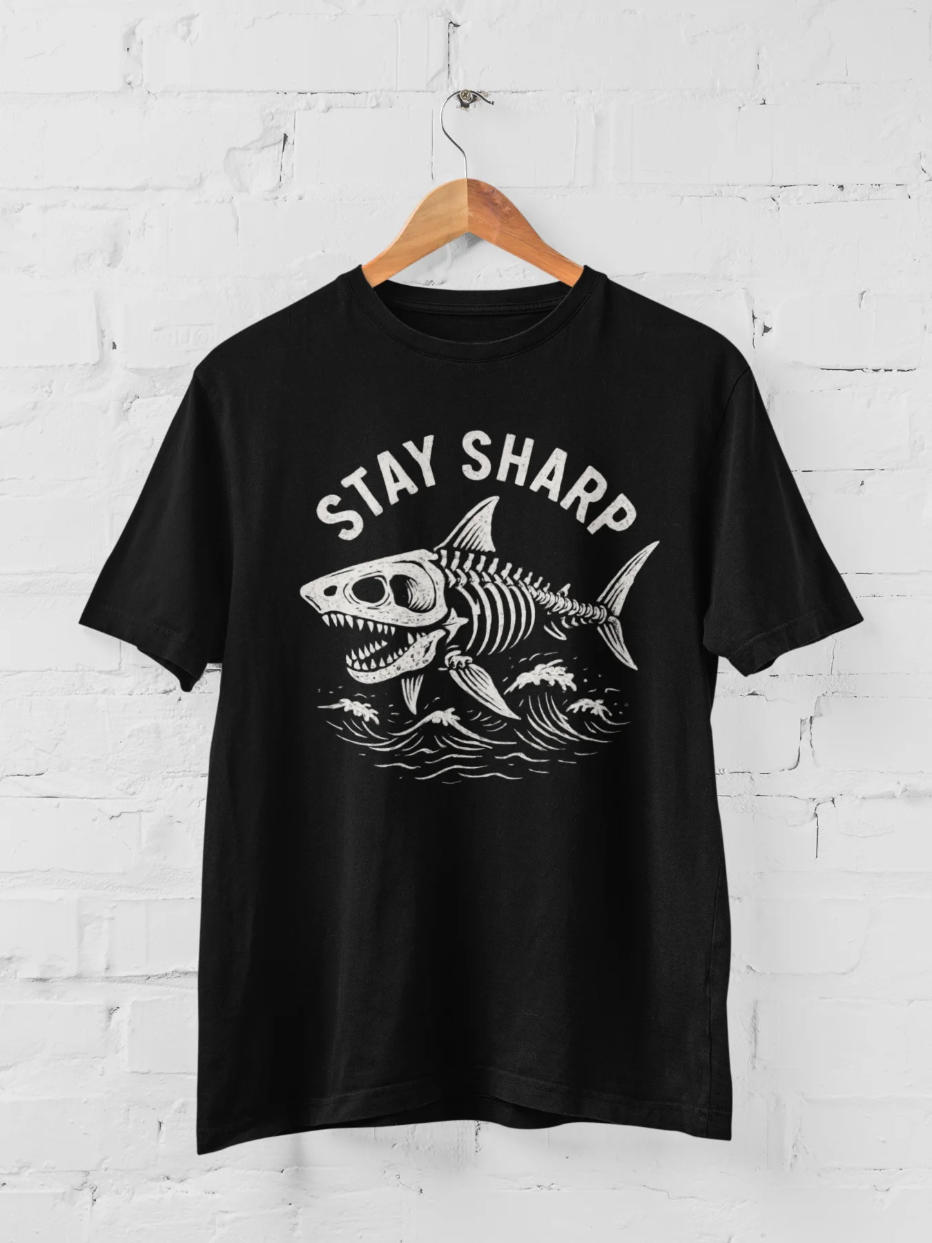 Stay Sharp Shark Skeleton Т-shirt product image (1)