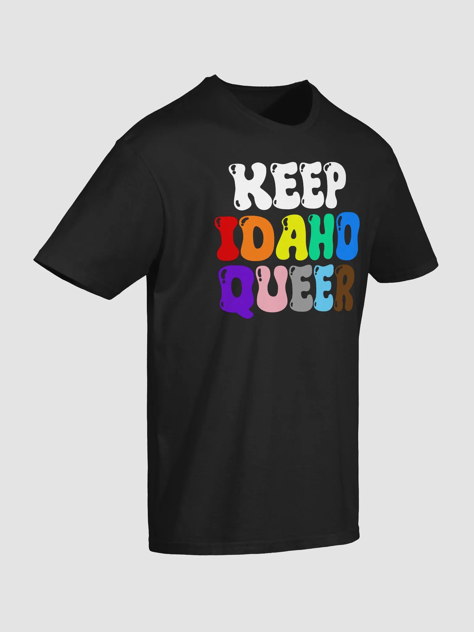 "KEEP IDAHO QUEER" dark t-shirt product image (4)