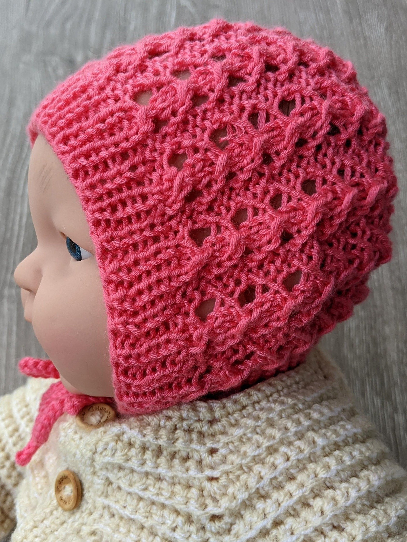 Lace Knit Newborn Beanie & Socks Patterns Set product image (9)