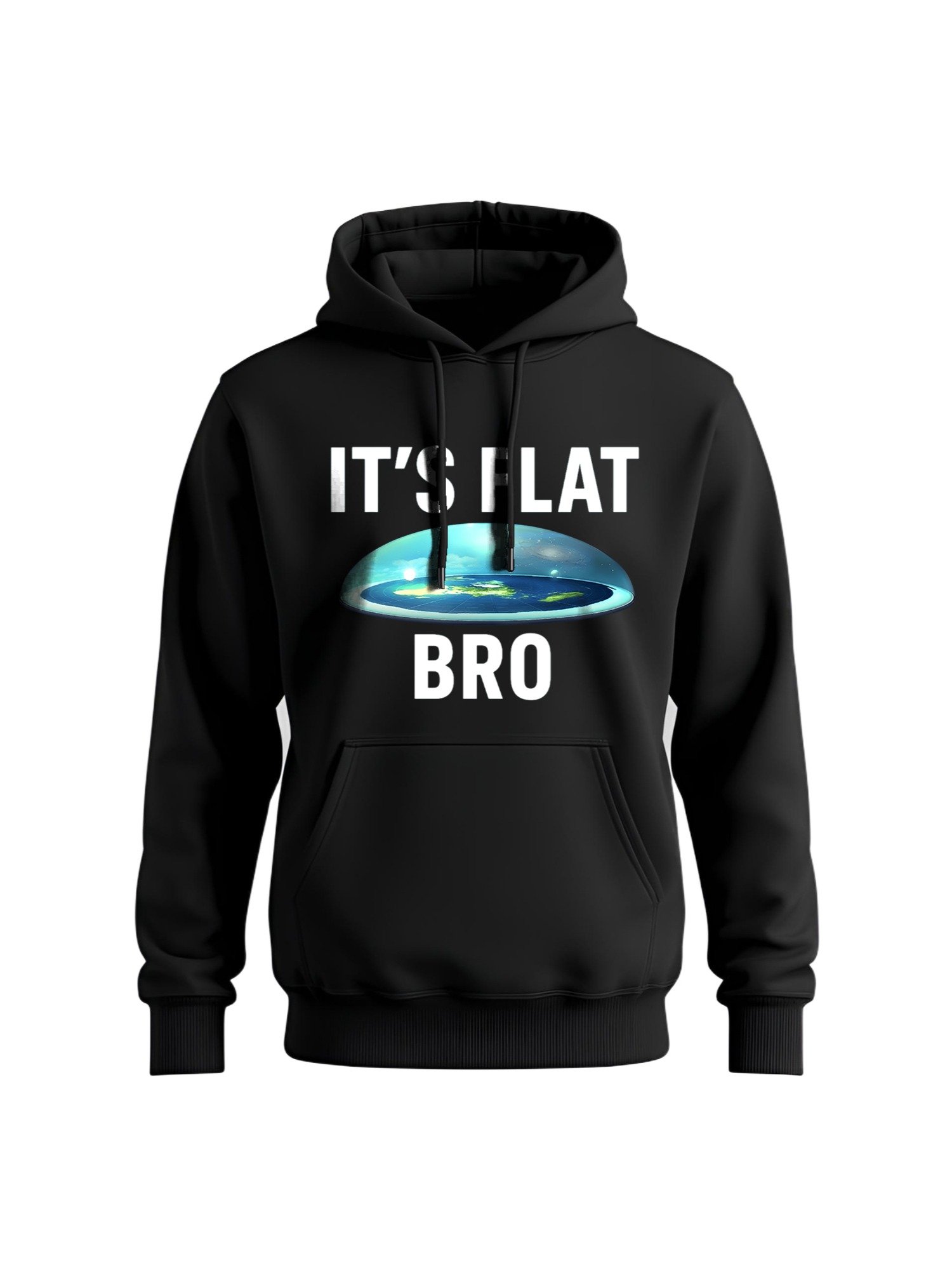 IT'S FLAT BRO Hoodie - Funny Flat Earth Sweatshirt, Conspiracy Theory Pullover, Humorous Science Gift, Unique Statement Hoodie product image (1)