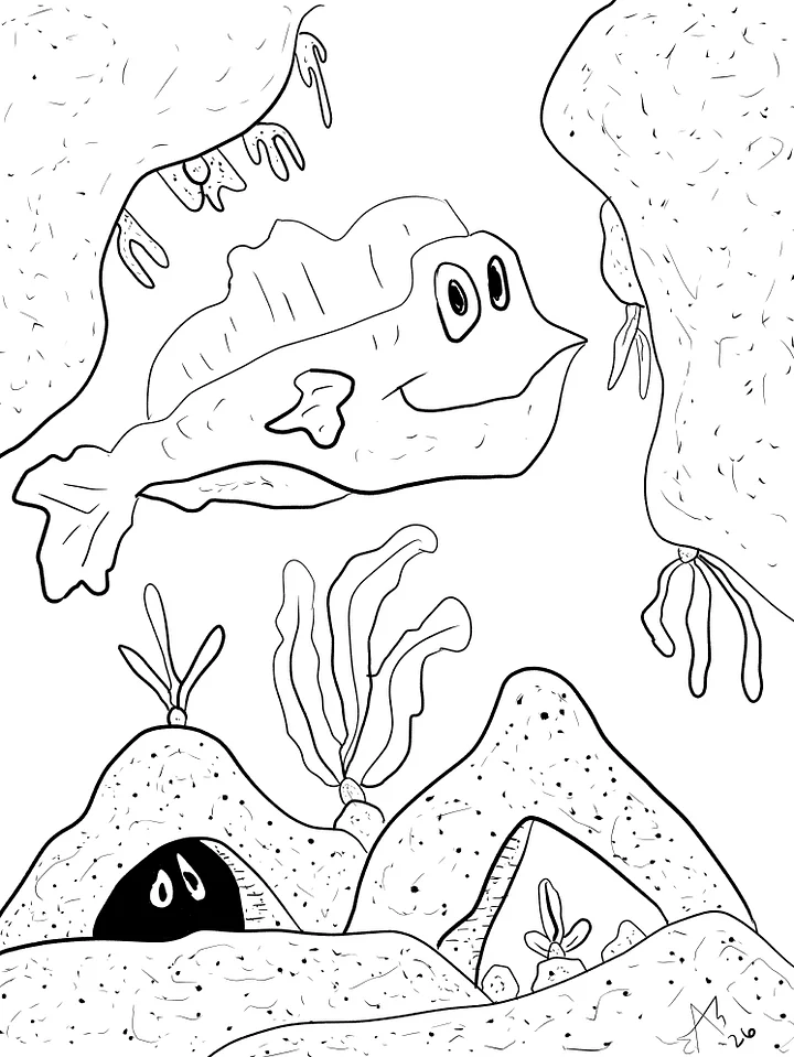 TSStechAngel's World - A Giant Fishie Coloring Page product image (1)