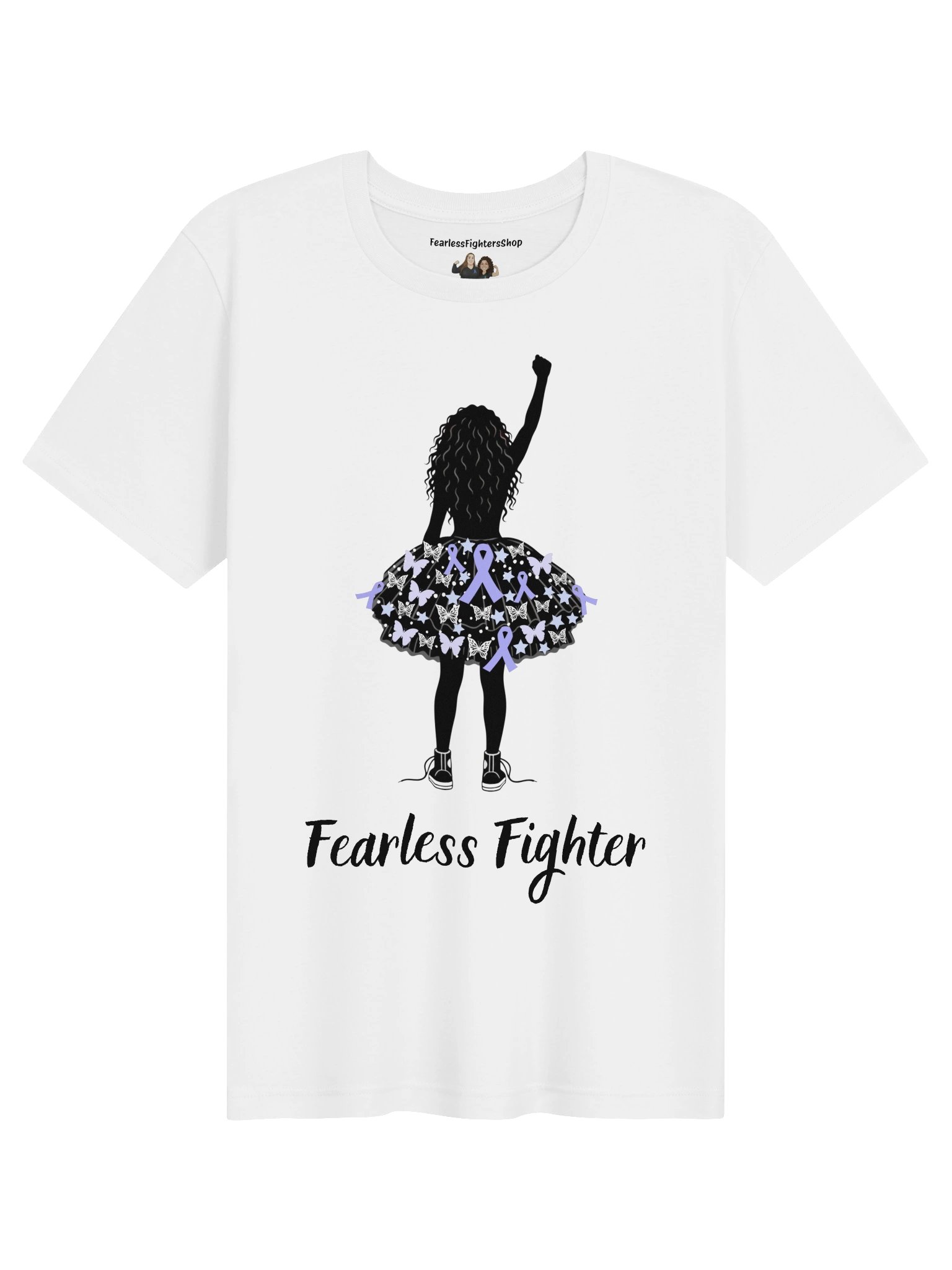 Stomach Cancer - Fearless Fighter Unisex T-Shirt [white] product image (1)