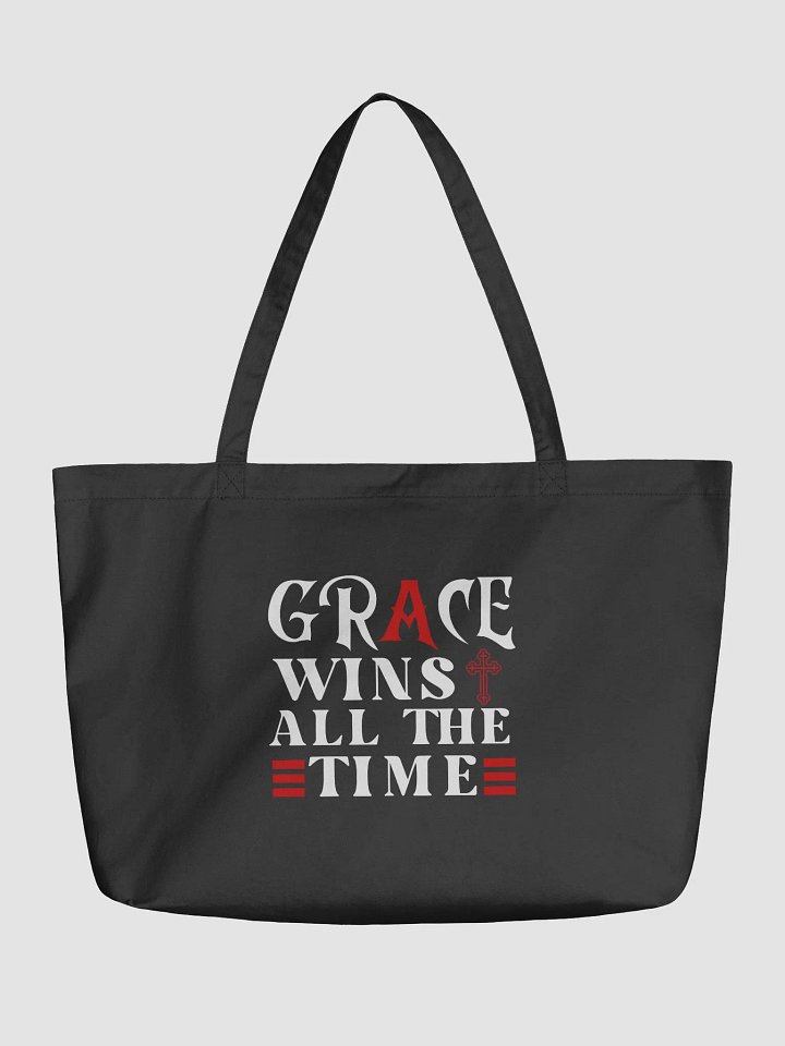 Grace Wins All The Time, Christian Faith Organic Tote bag product image (2)