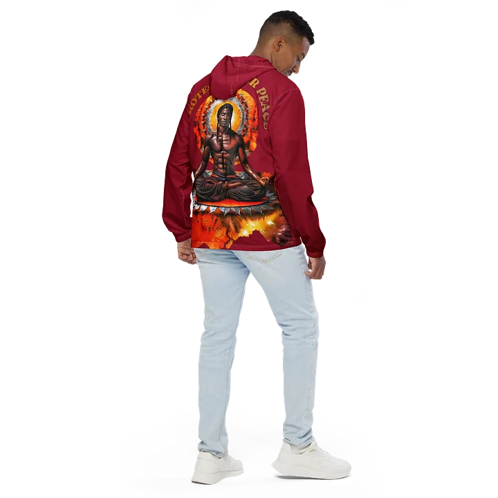 Crimson Protect Your Peace Painted Windbreaker product image (1)
