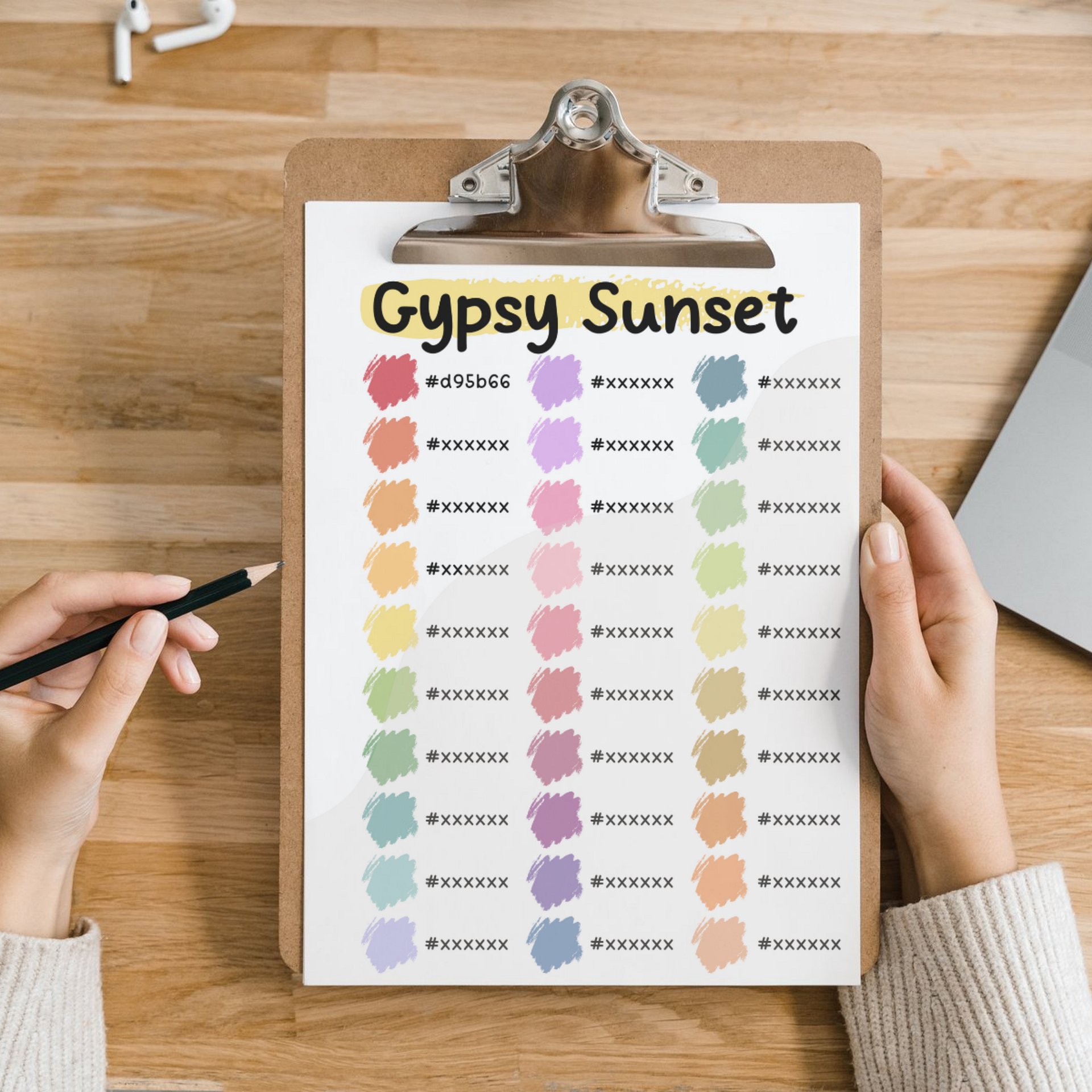 Gypsy Sunset Procreate Color Palette with HEX Codes ★ DIGITAL ★ product image (4)