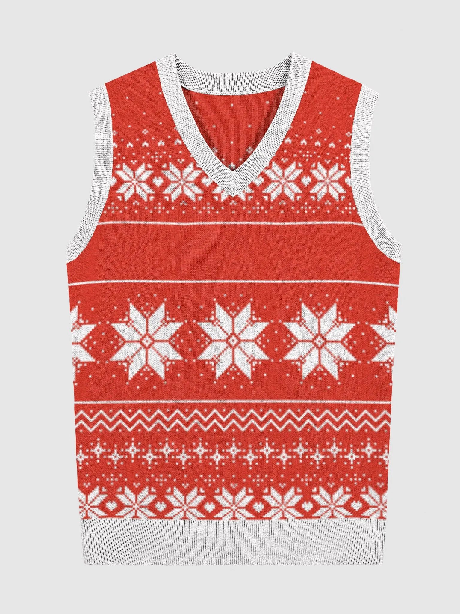 Snowflake Knit V-Neck Vest product image (4)