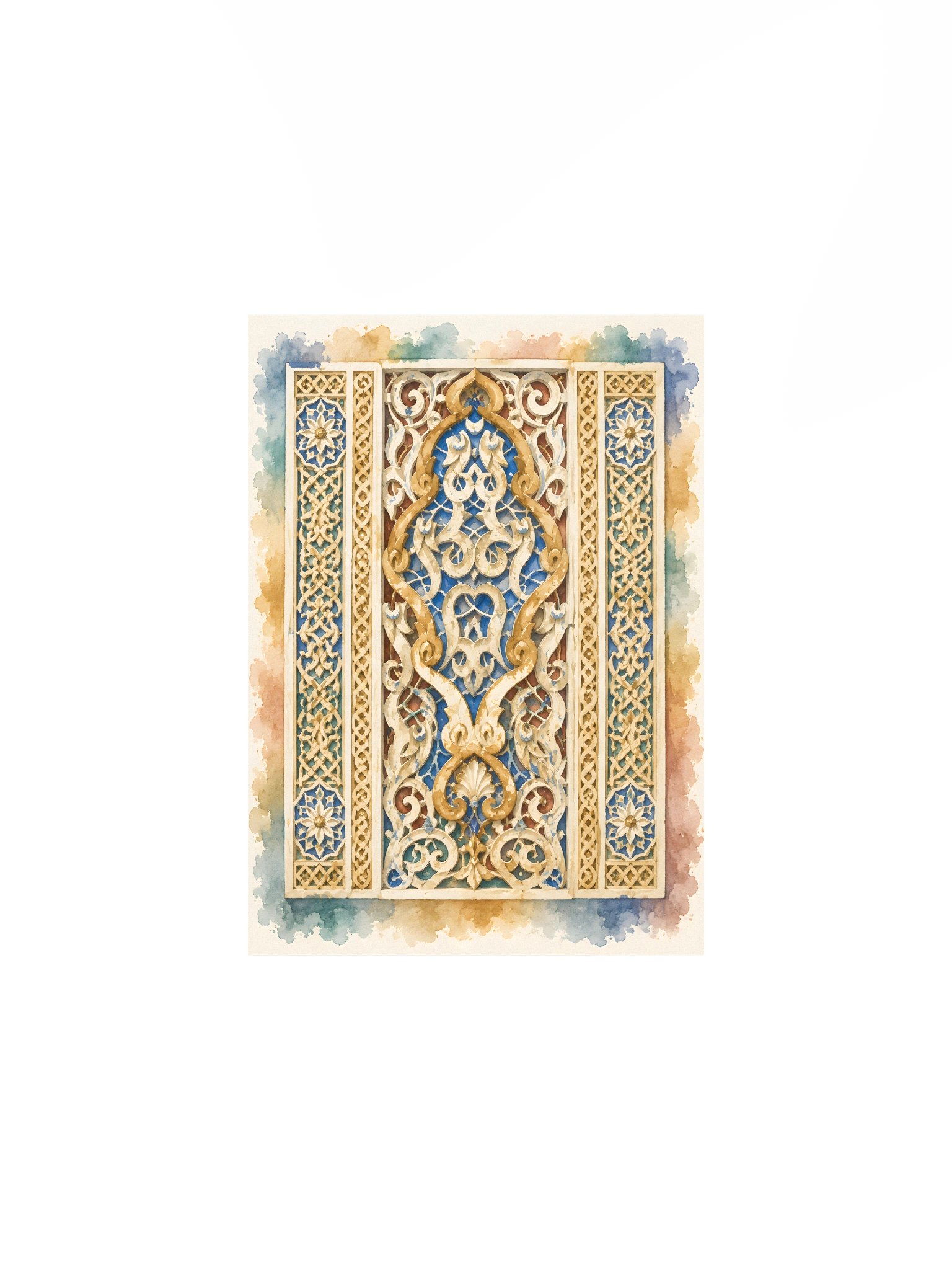 Alhambra Floral Islamic Wall Art, Poster For Muslim Home Decor or Gift product image (1)