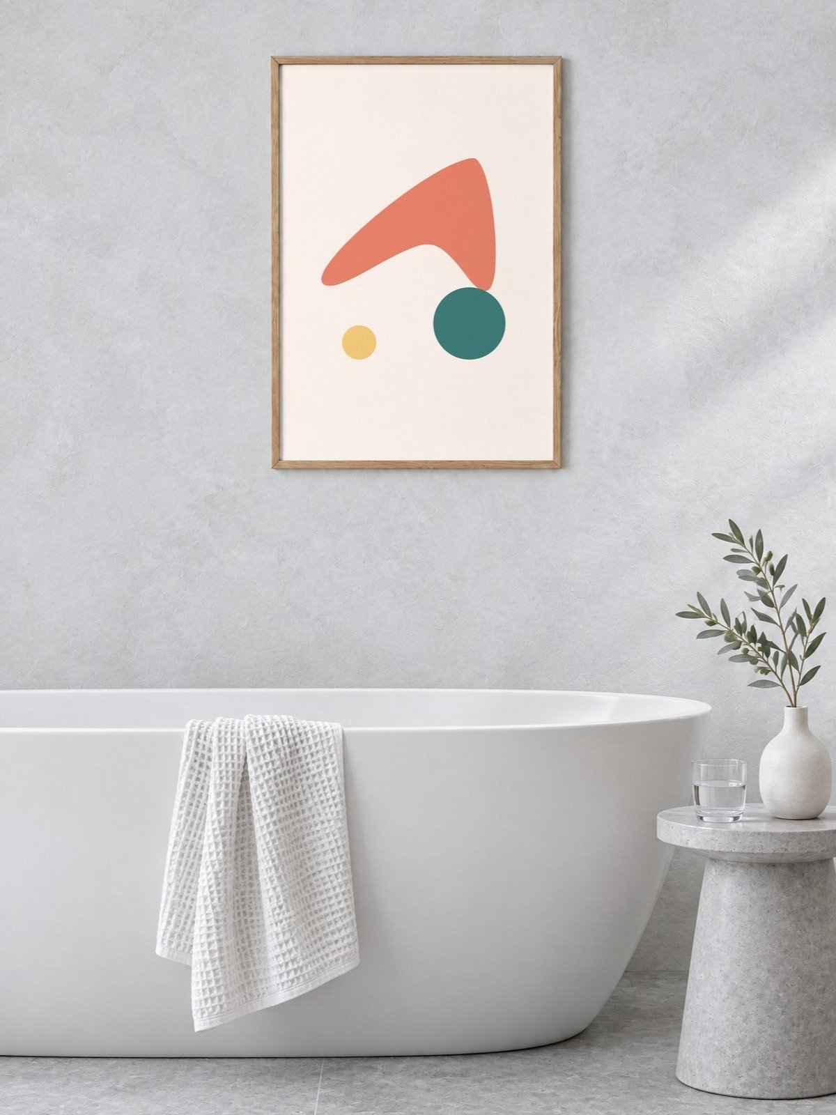 Coral Boomerang Print | Retro Bathroom Wall Art product image (2)