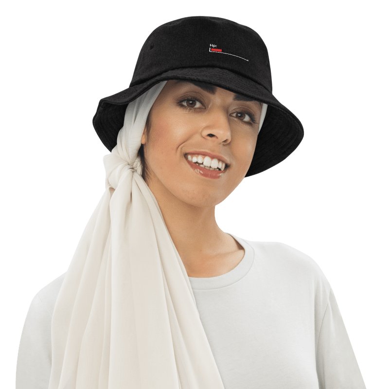 White Healthbar Embroidered on Bucket Hat product image (6)