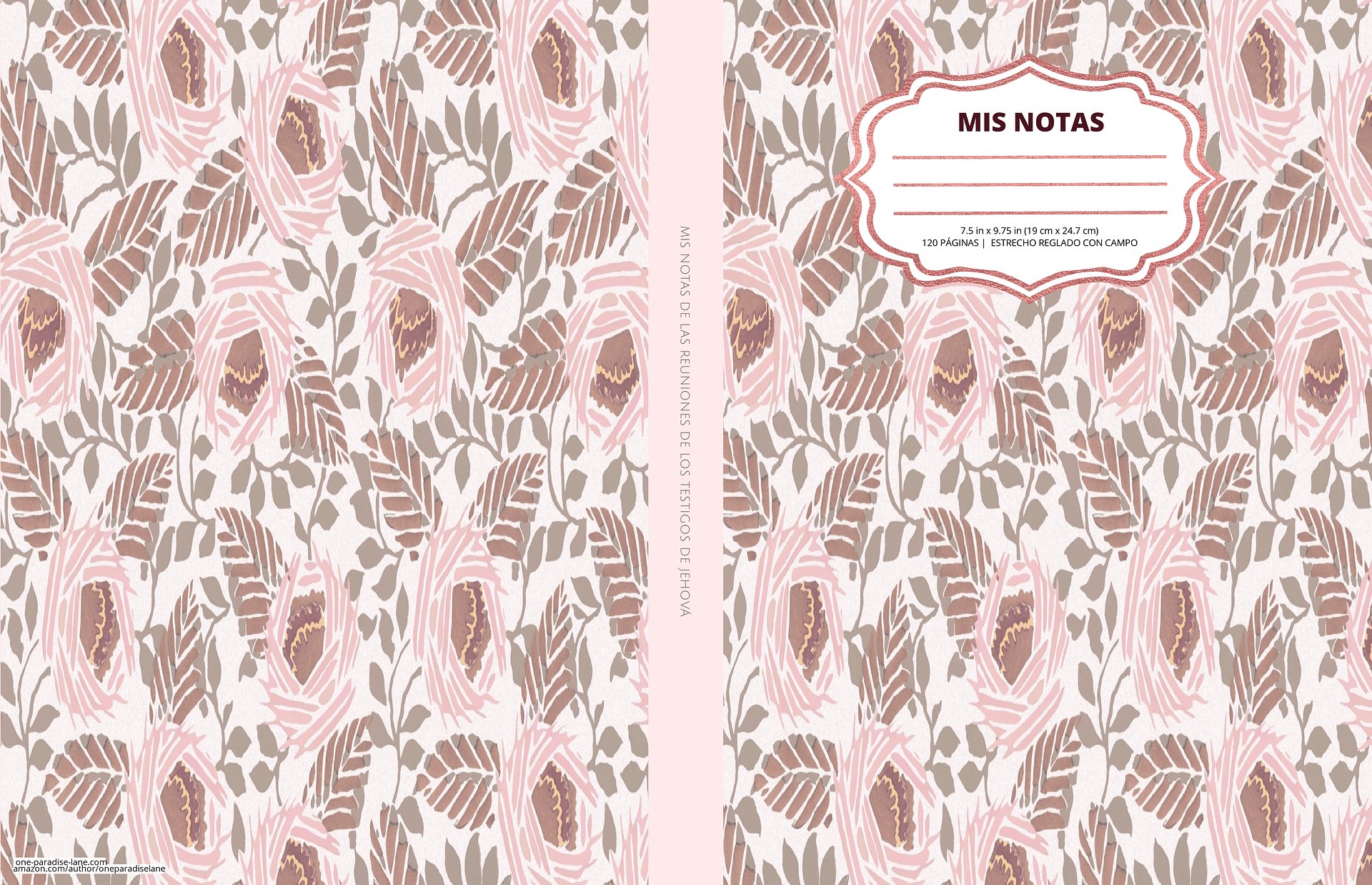 Mis Notas de las Reuniones de los testigos de Jehová | Floral Abstracto Rosado product image (1)