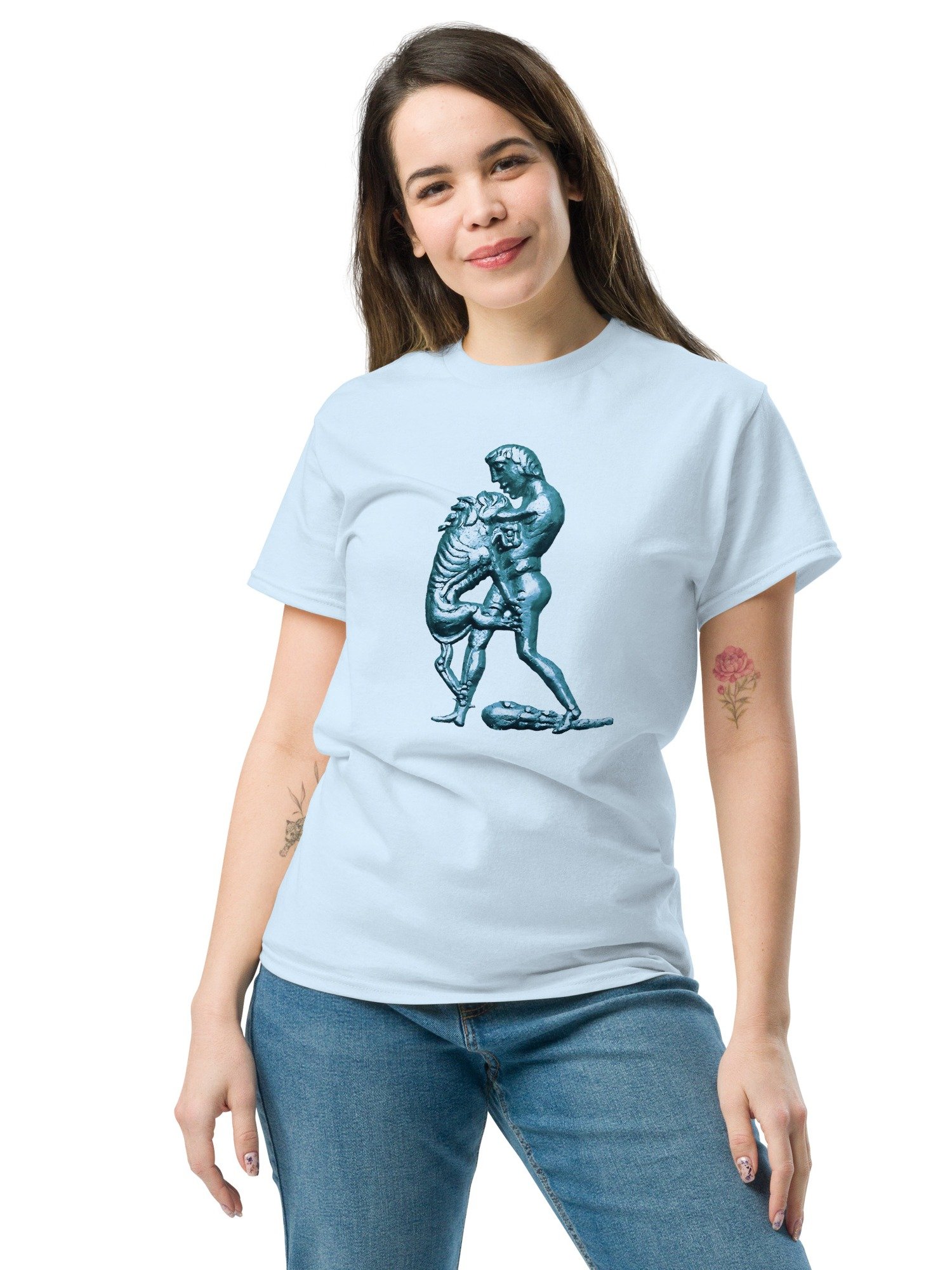Hercules vs. Nemean Lion Roman Art from 80 BC, T-Shirt product image (10)