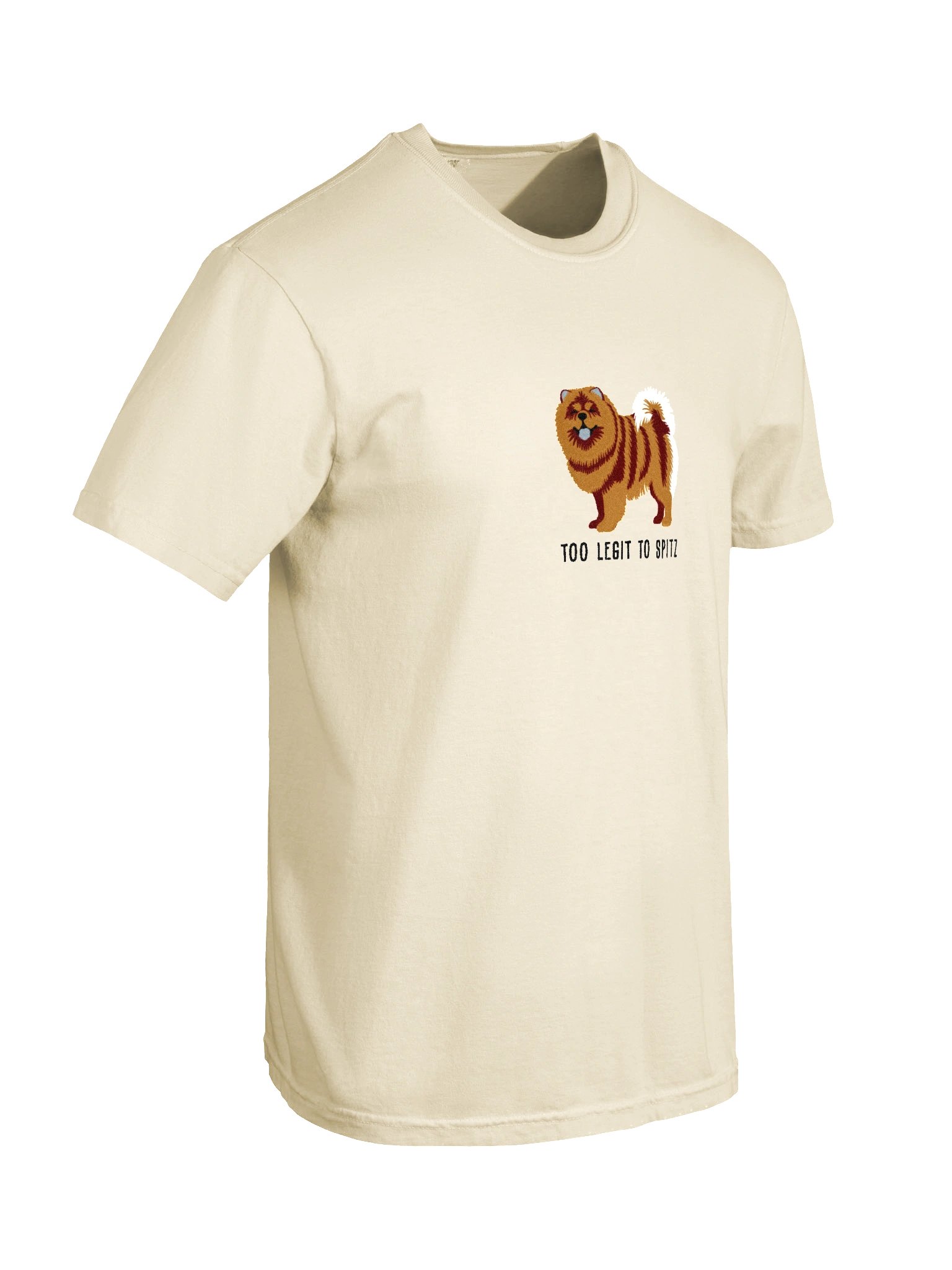 Too Legit to Spitz T-Shirt(Embroidered) of a Chow Chow(Tan) product image (11)