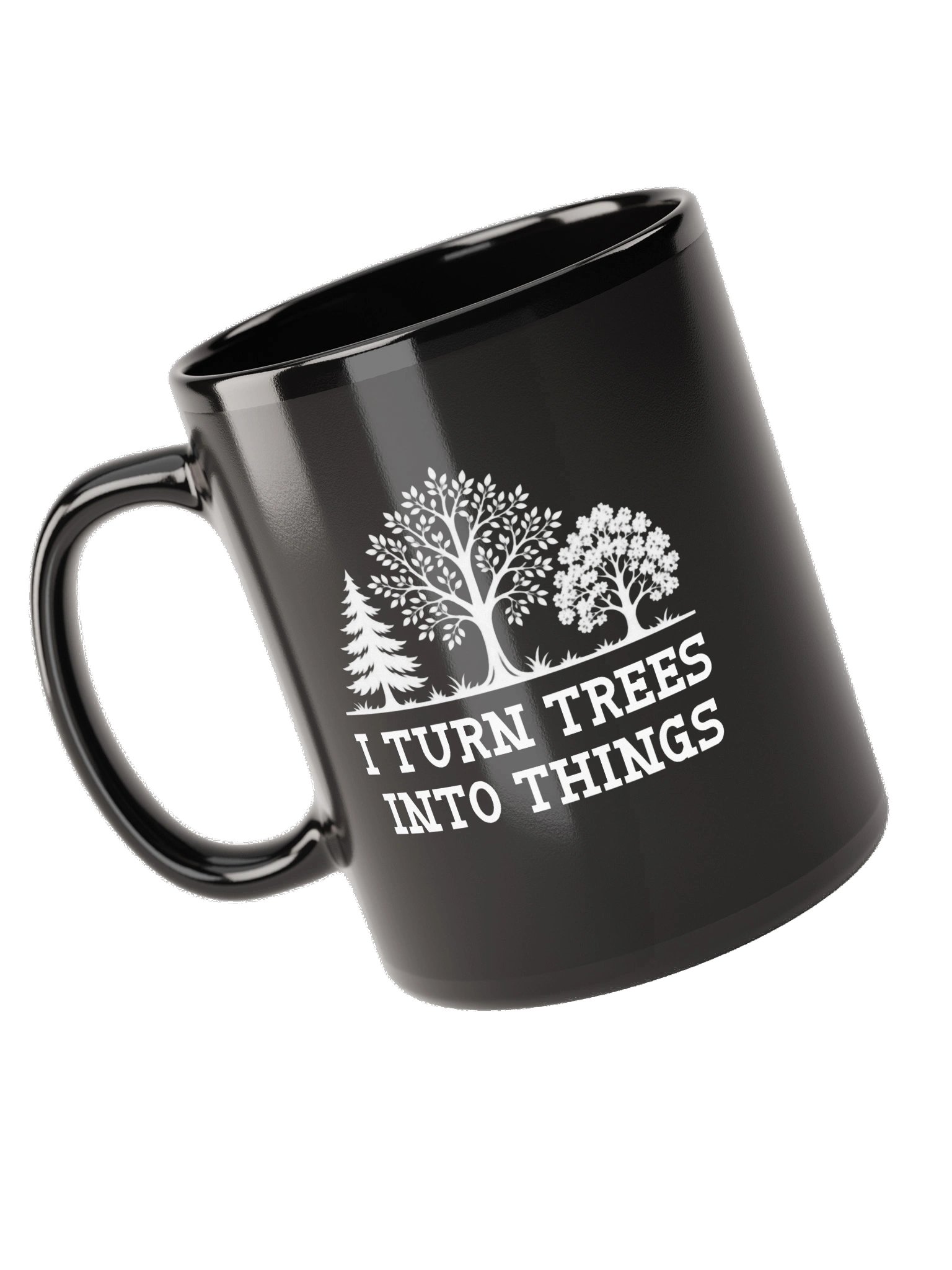 Woodworker Trees Black Glossy Mug product image (5)