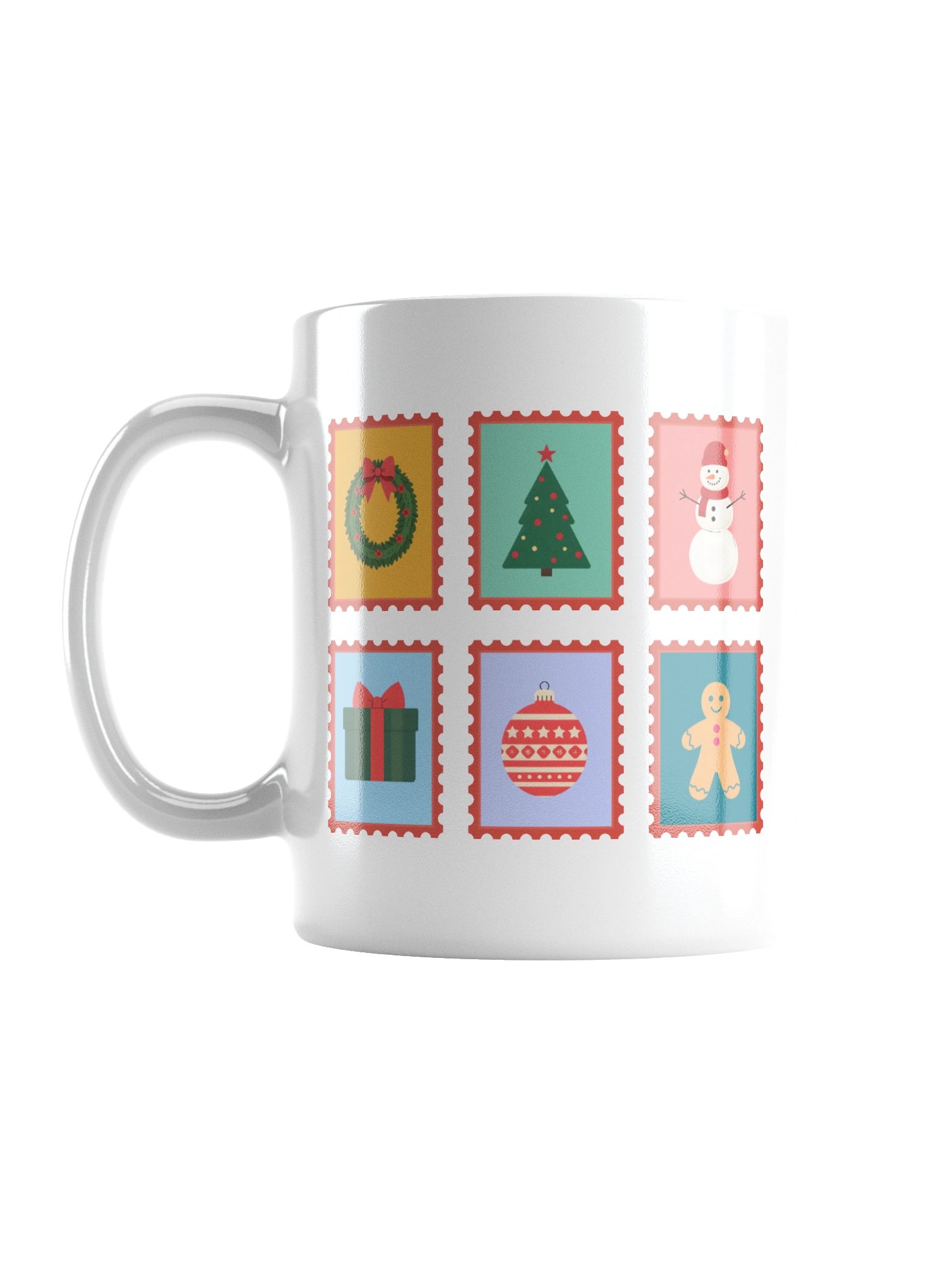 Christmas Stamps White Glossy Mug product image (1)