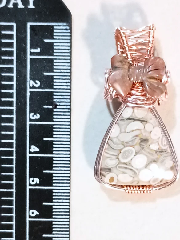 Hand-Crafted Fossilized Coral Pendant | Grounding & Connection, Rose Gold-Toned | "Ancient Wisdom" product image (5)