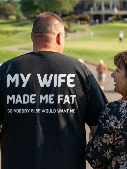 My Wife Made Me Fat Funny Husband T-Shirt product image (1)