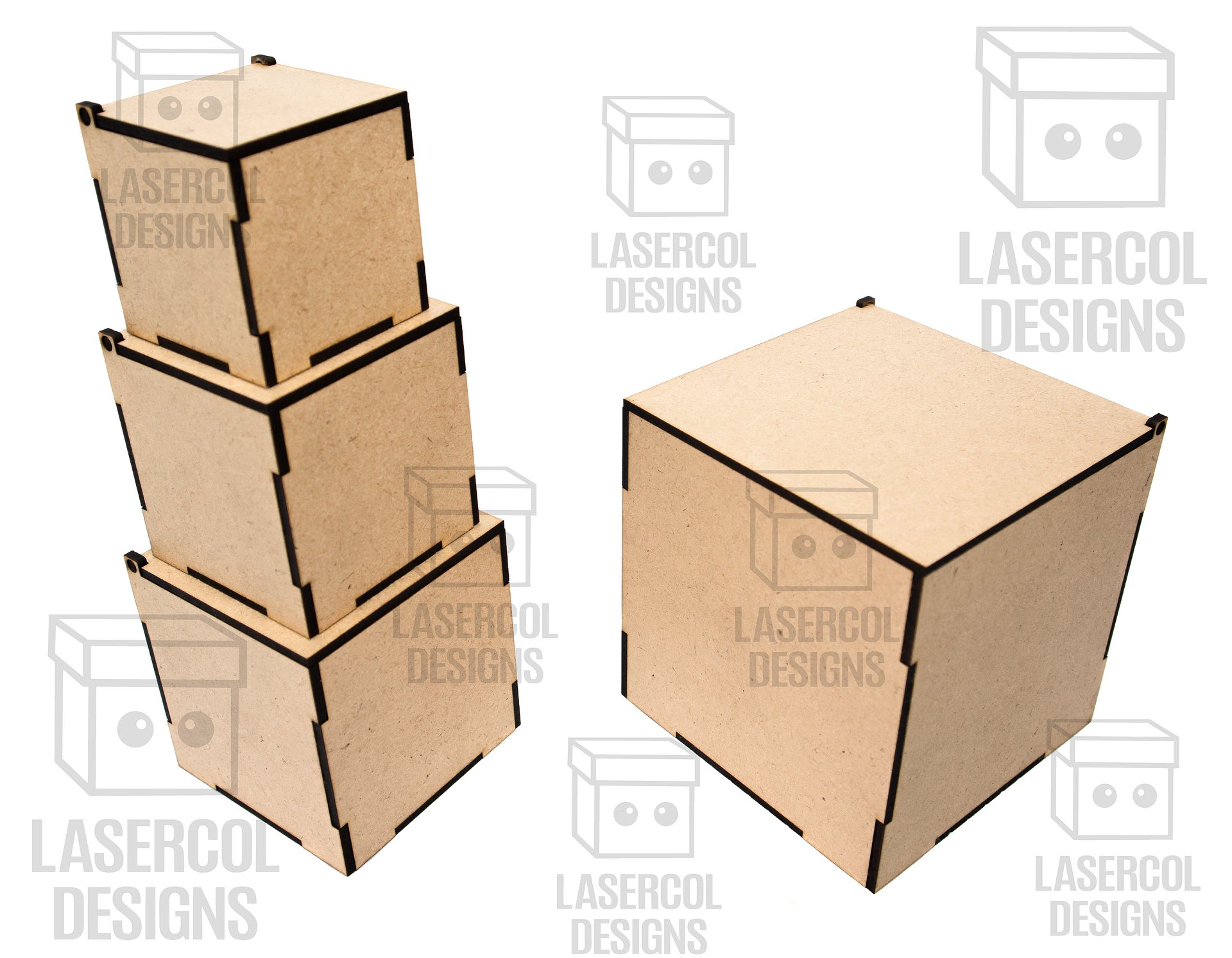 Boxes Set 5 (6 sizes) - Laser Cut Files product image (4)