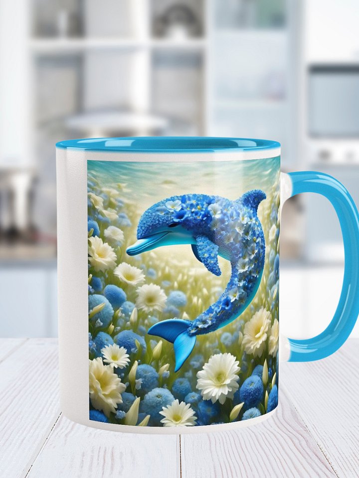 Floral Fantasy Dolphins Ceramic Mug product image (1)