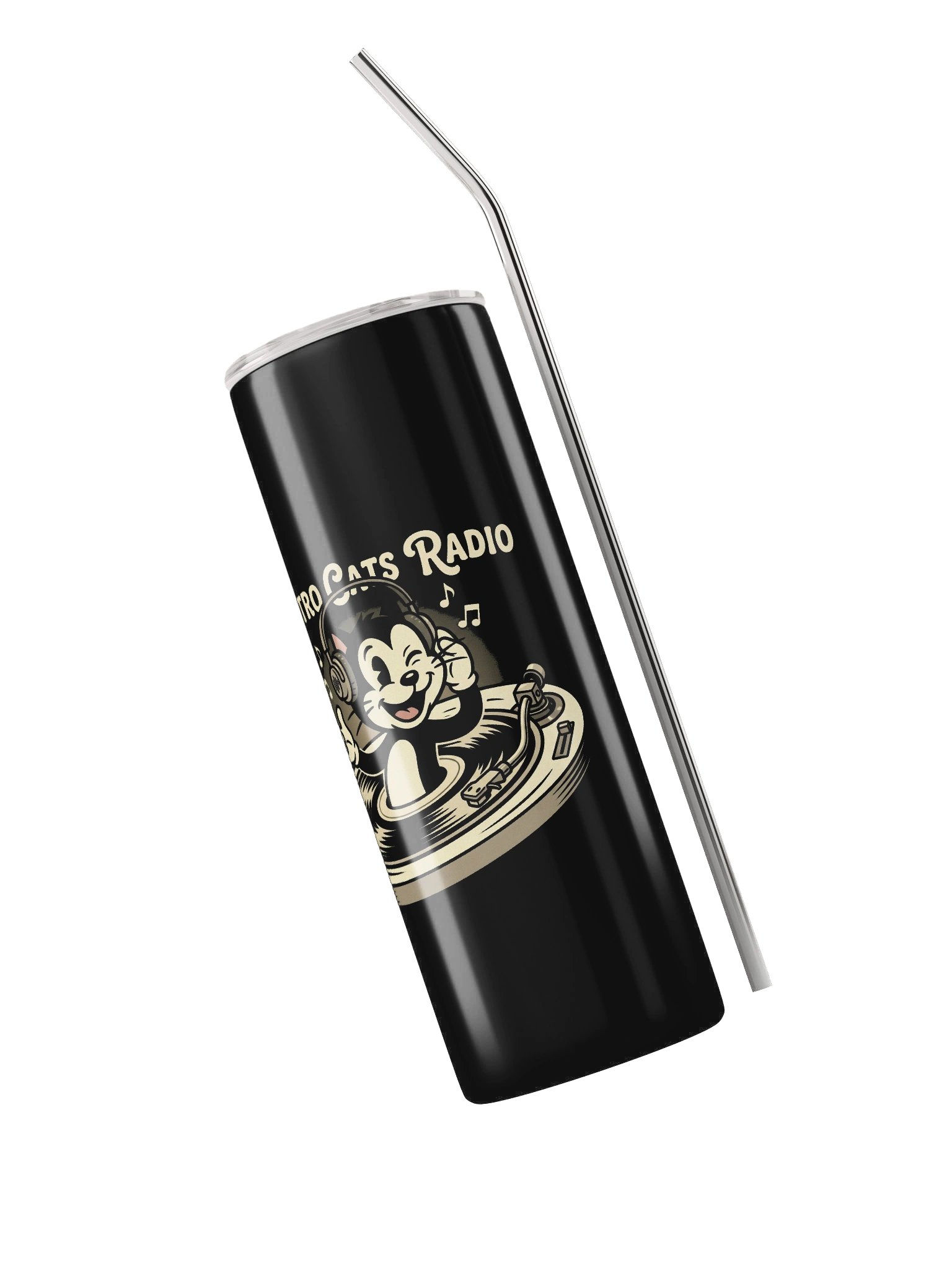Metro Cats Radio Stainless Steel Tumbler: Purr-fect Music Style product image (3)