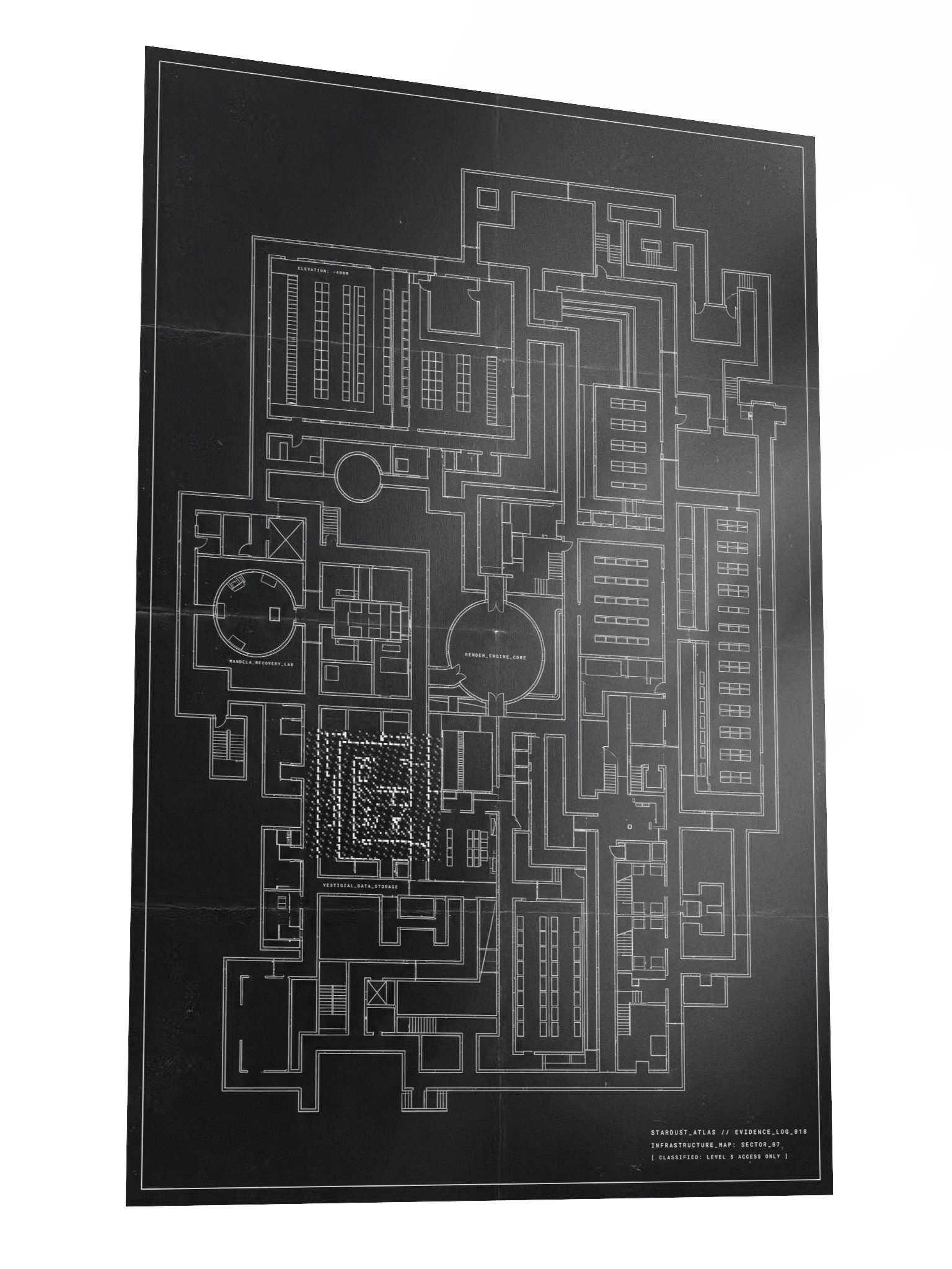 OBJECT 018: EVIDENCE_LOG // SECTOR_07_MAP - Backrooms Blueprint Poster product image (4)