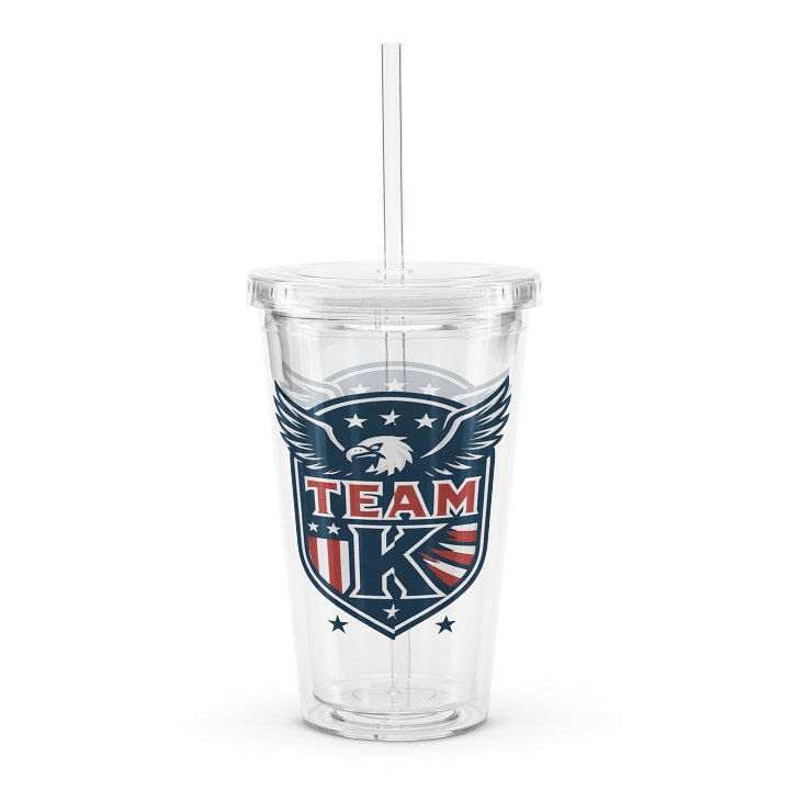 Team K USA Clear Plastic Tumbler product image (2)