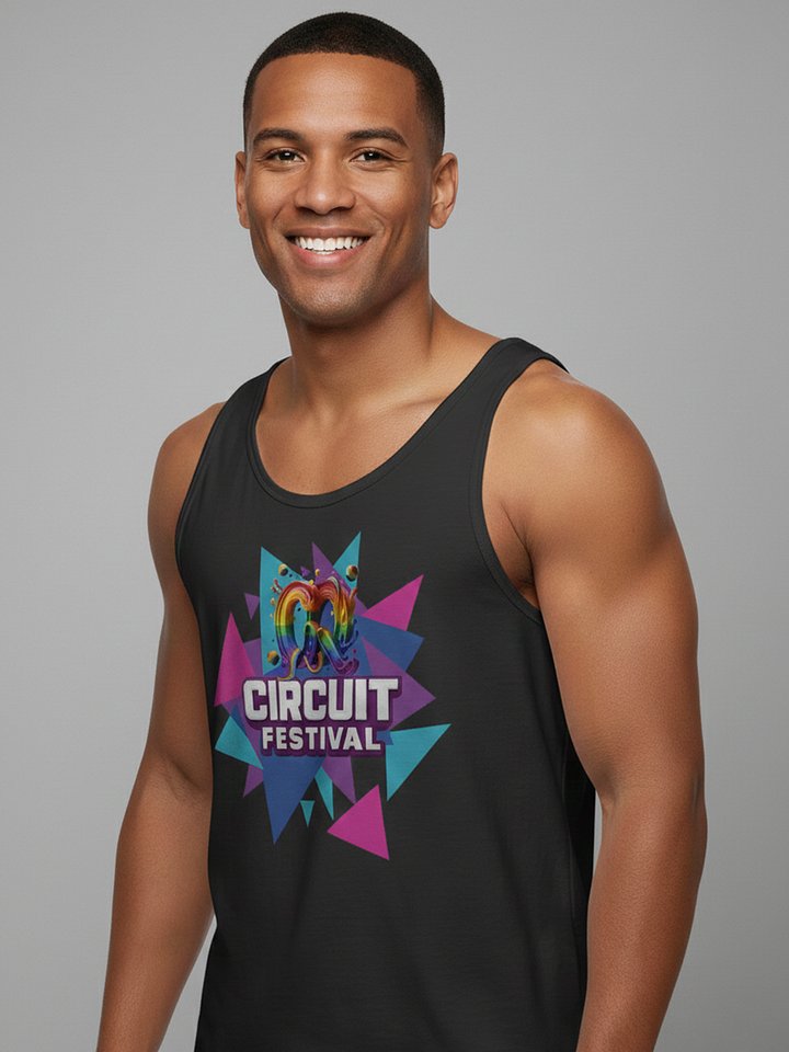 CQ CIRCUIT FESTIVAL – GEOMETRIC COLOR BURST TANK product image (2)
