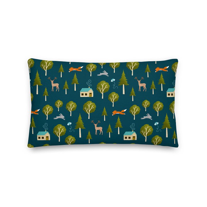Cozy Cabin and Forest Animals Premium Pillow product image (1)