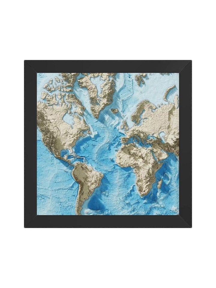 Cinematic Atlantic World Relief Map 8K - Minimalistic Version - Framed product image (8)