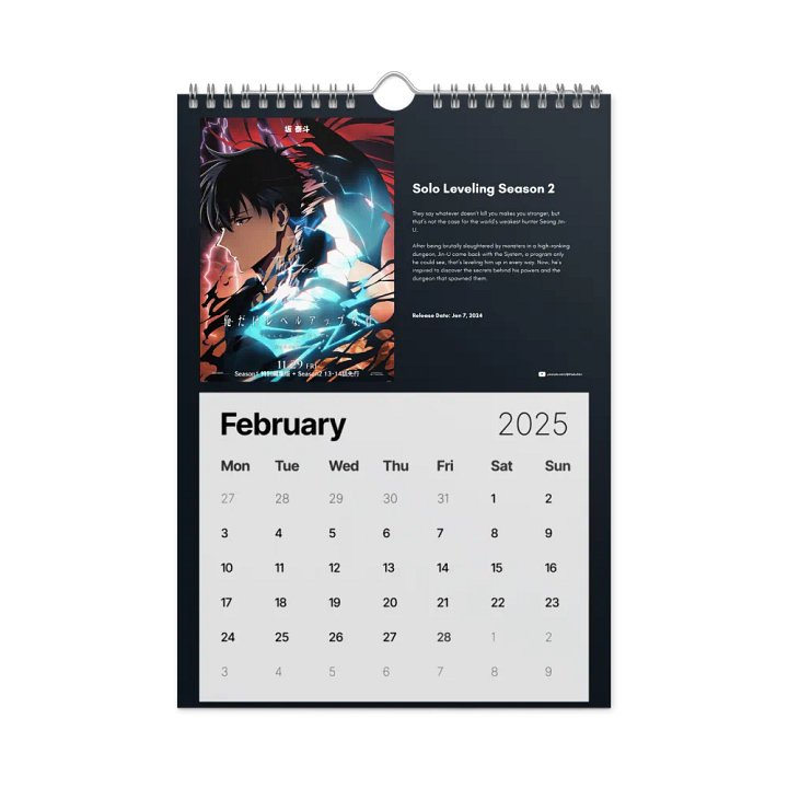 Otaku Den 2025 Anime Calander product image (2)