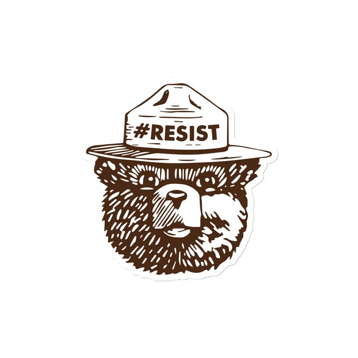 Smokey RESIST BEAR Magnet 3 SIZES! Alt National Parks Die Cut Magnet product image (2)