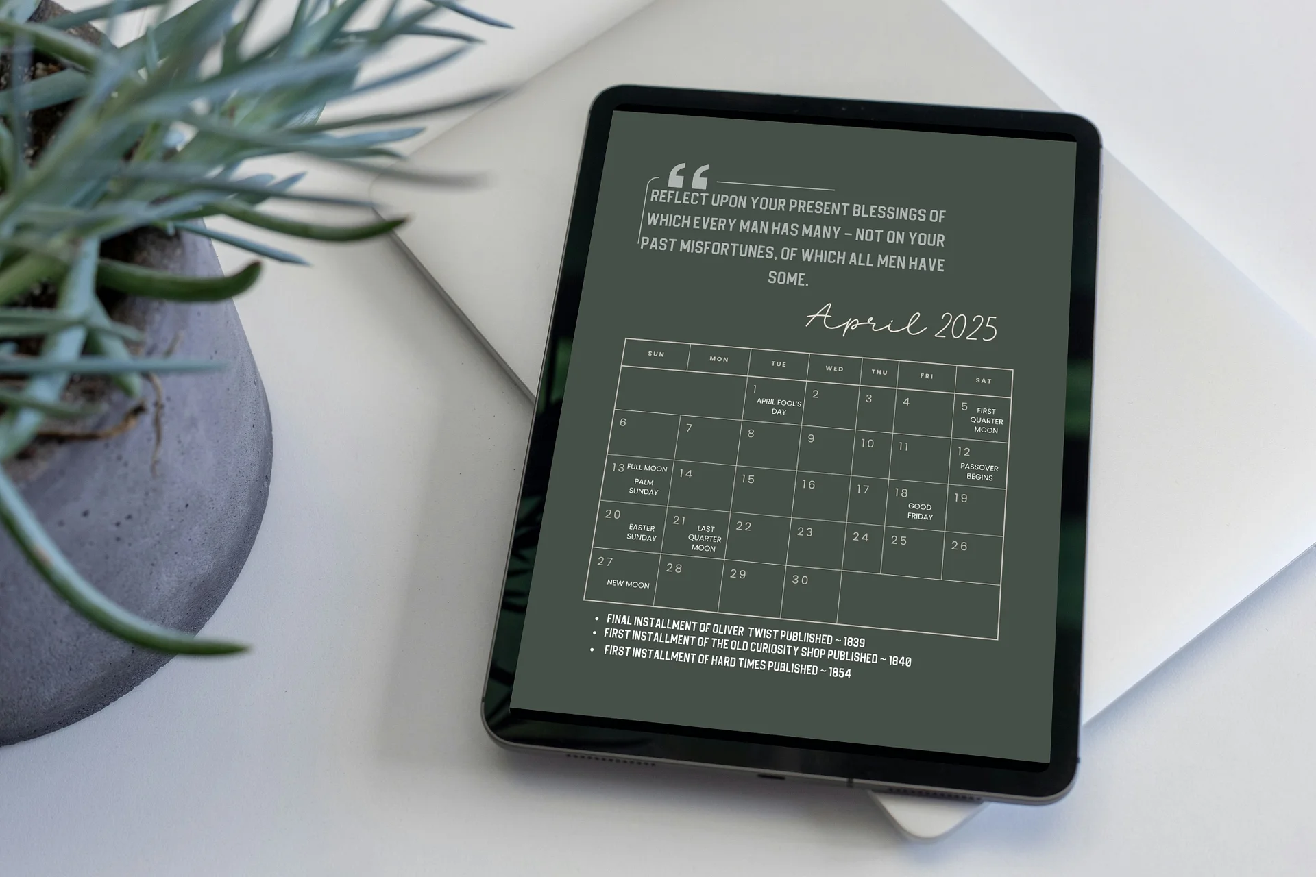 2025 Tablet Wallpaper Calendar: Charles Dickens Quotes product image (9)