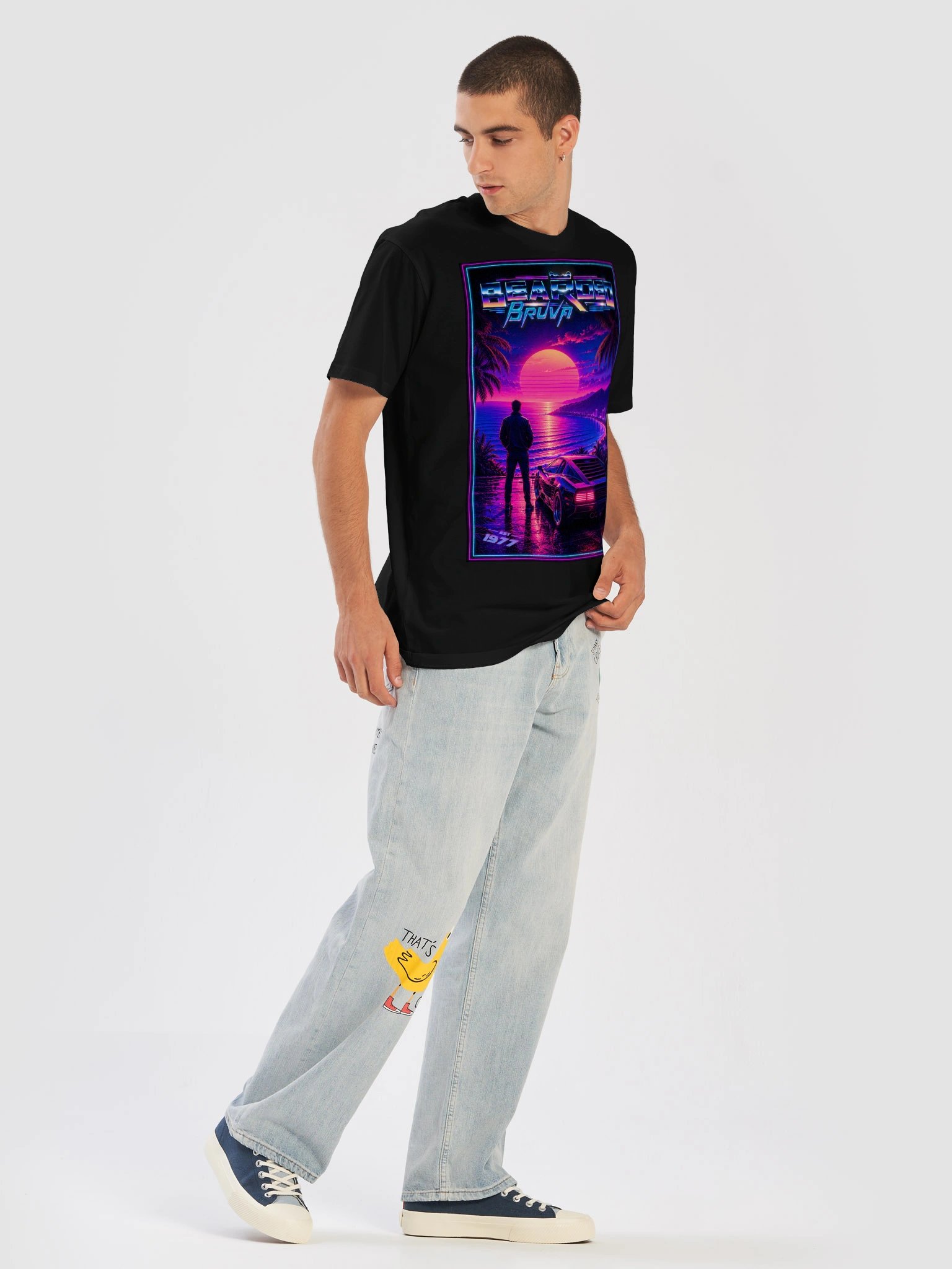 BeardedBruva Neon Sunset Tee product image (44)